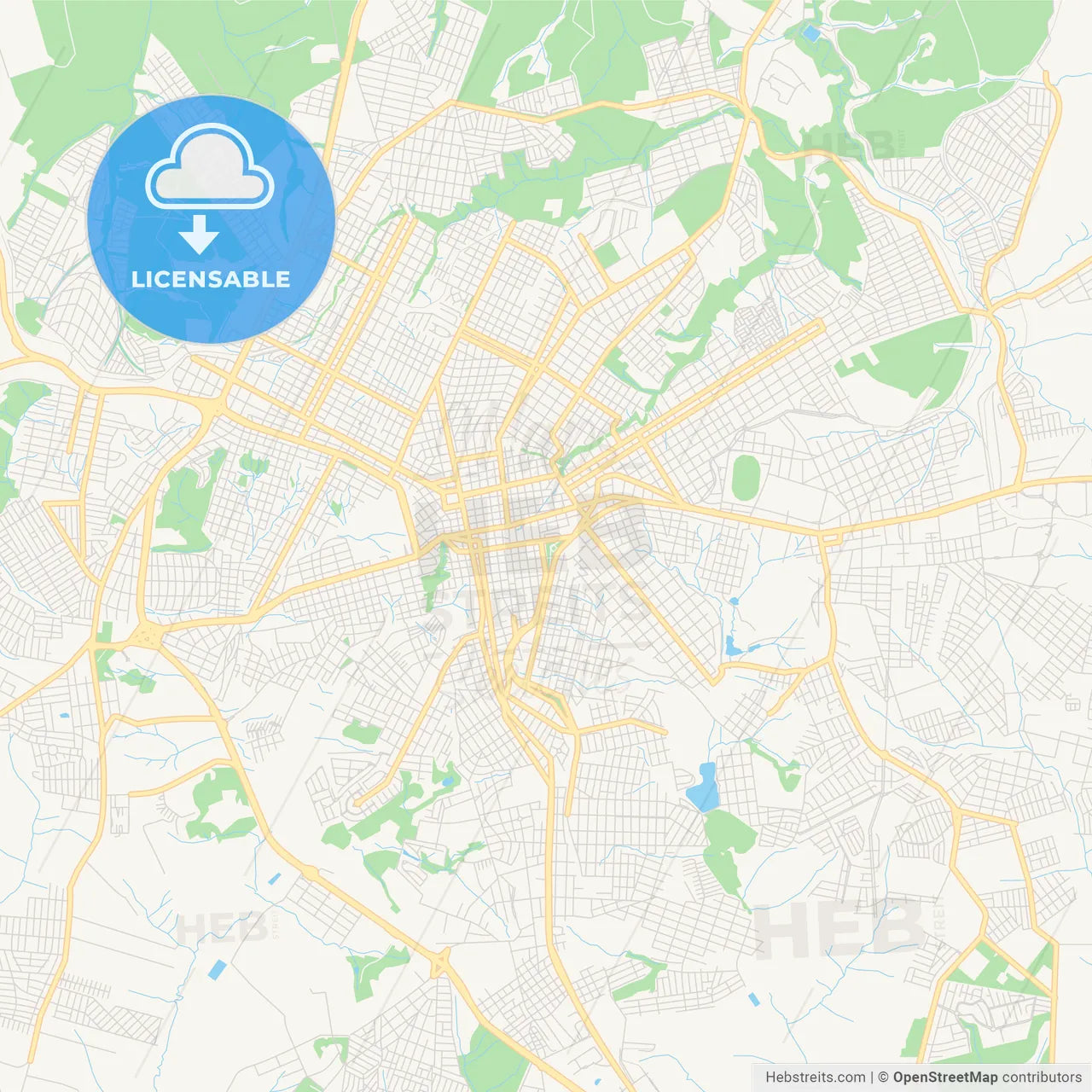 Printable street map of Ponta Grossa, Brazil