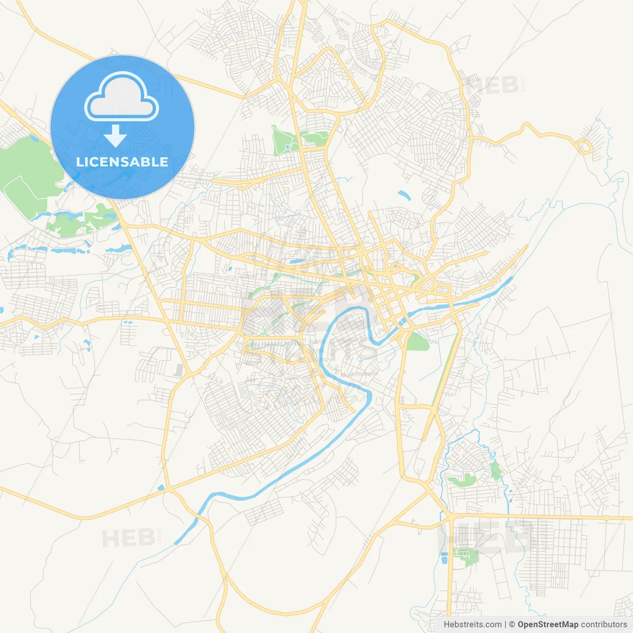 Printable street map of Rio Branco, Brazil