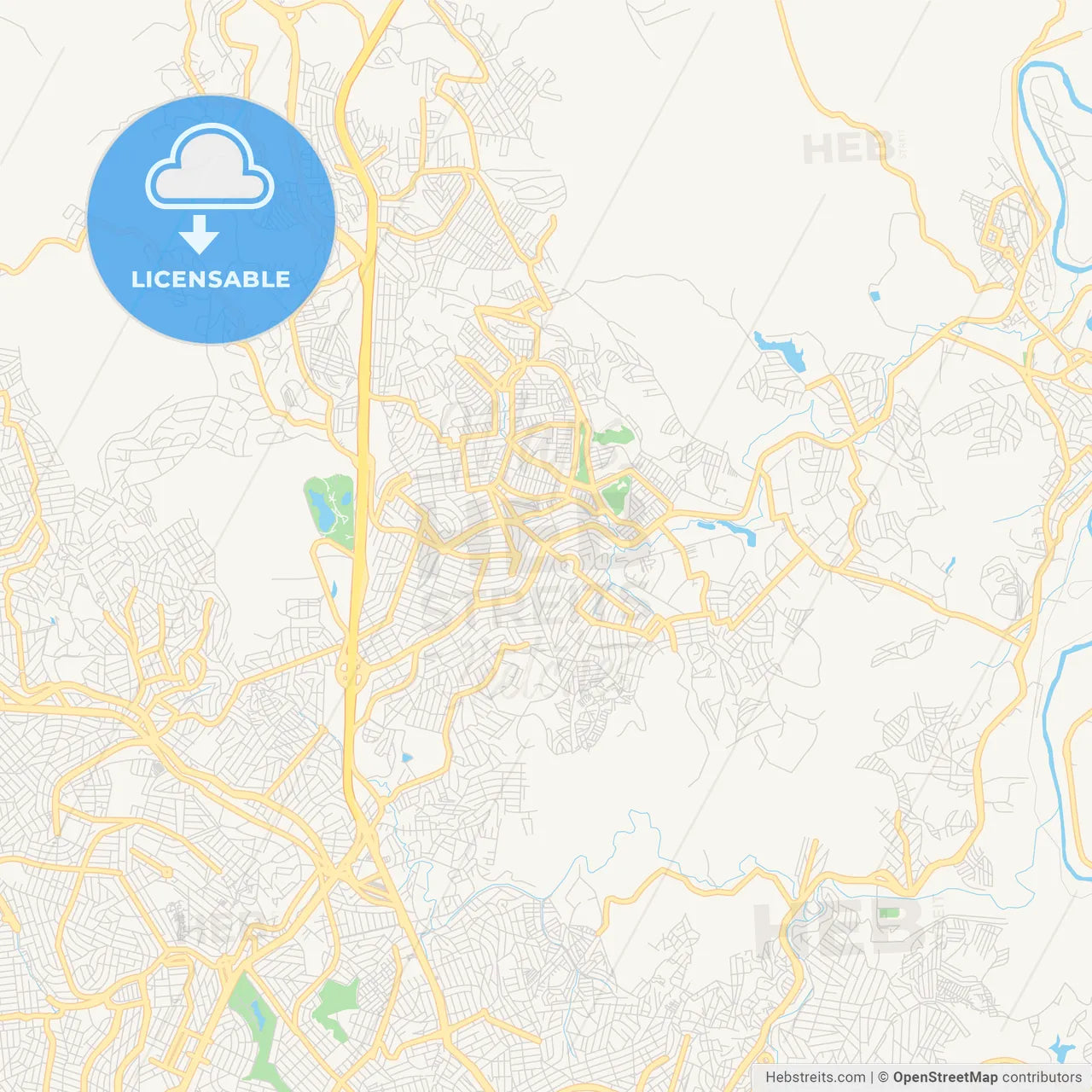 Printable street map of Santa Luzia, Brazil