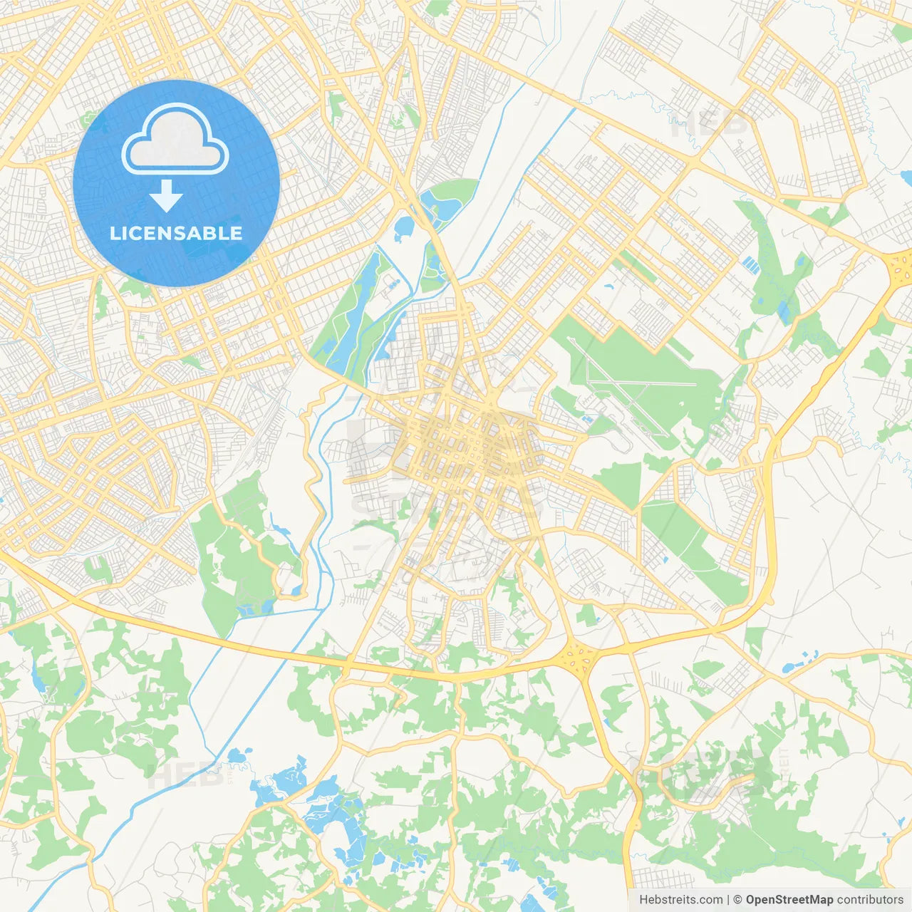 Printable street map of Sao Jose dos Pinhais, Brazil