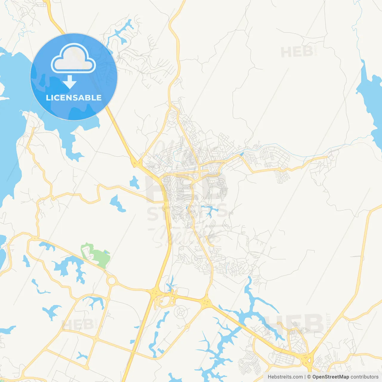 Printable street map of Simoes Filho, Brazil