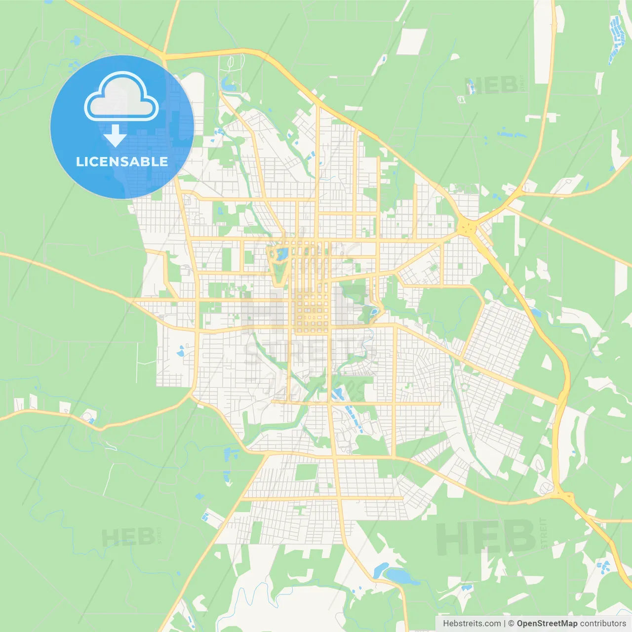 Printable street map of Toledo, Brazil
