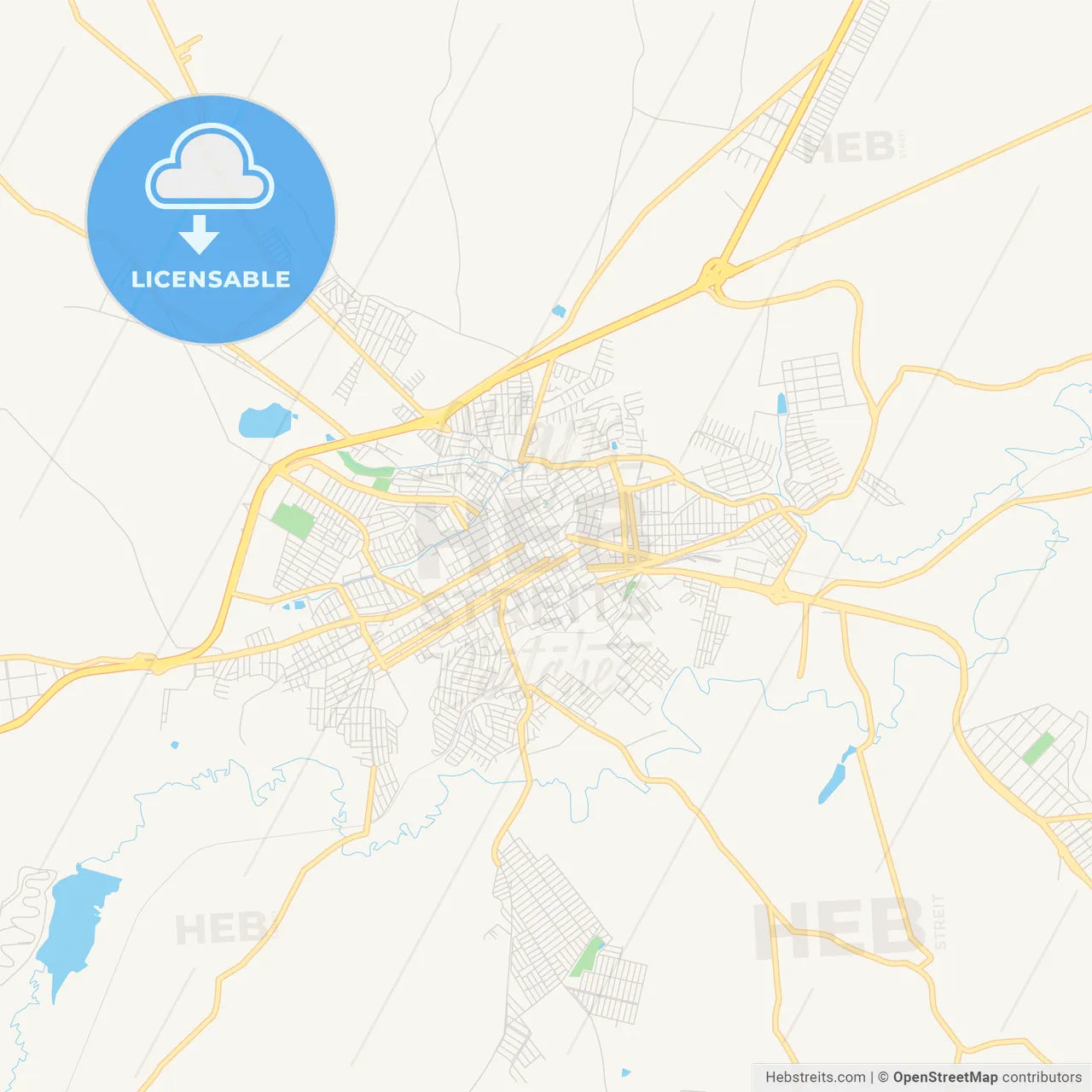 Printable street map of Tatui, Brazil
