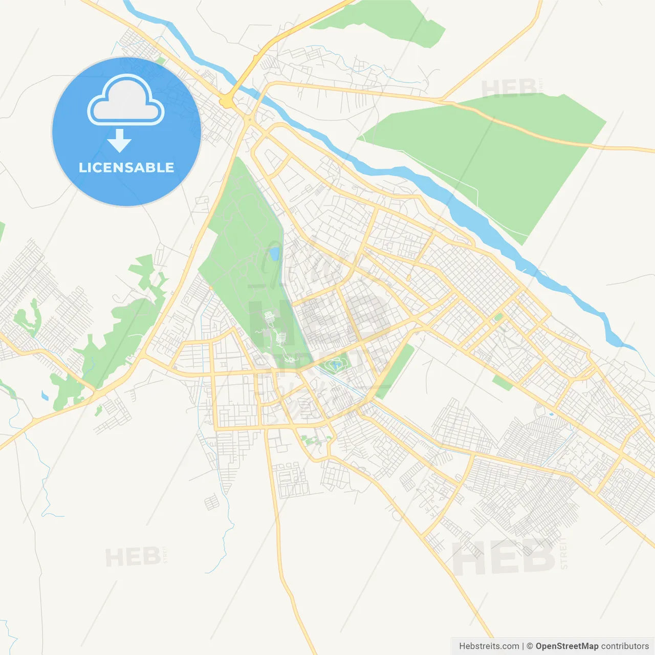 Printable street map of Barinas, Venezuela