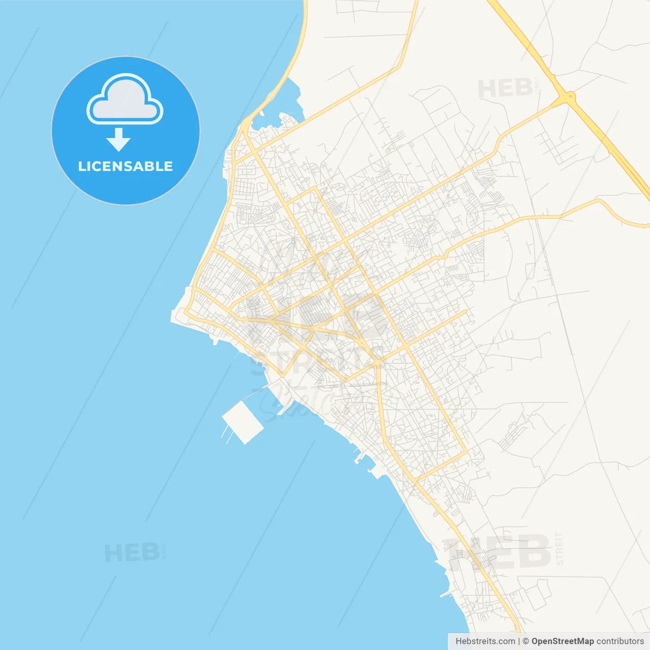 Printable street map of Cabimas, Venezuela