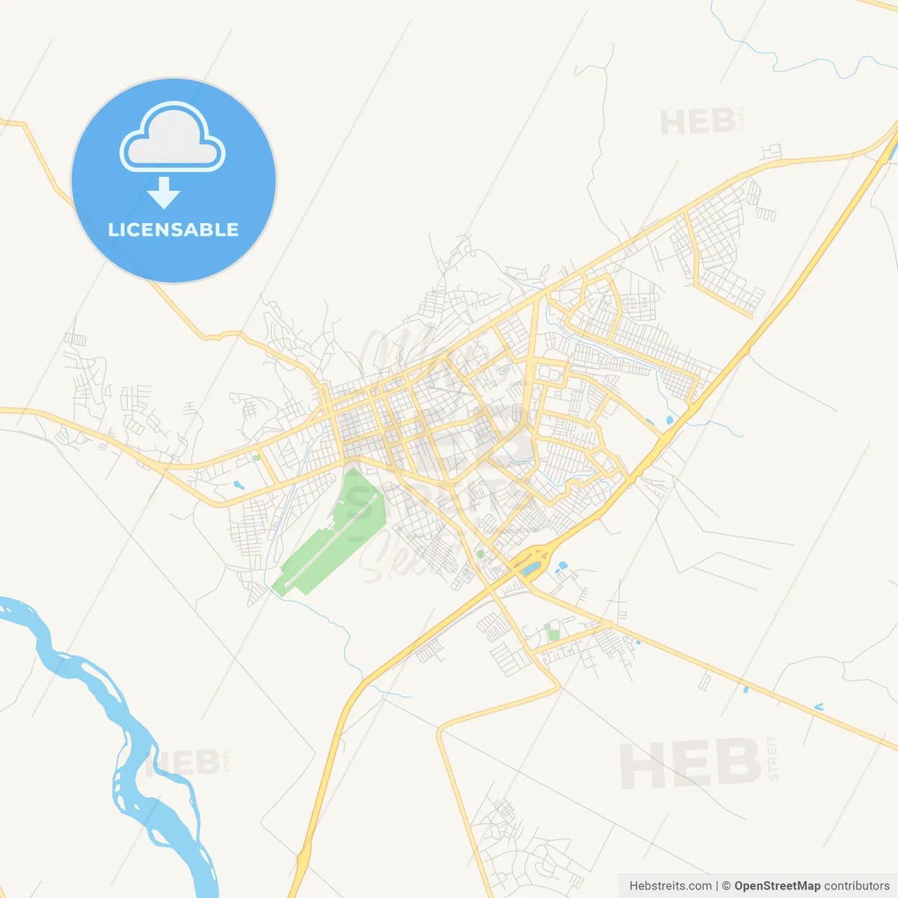 Printable street map of Guanare, Venezuela
