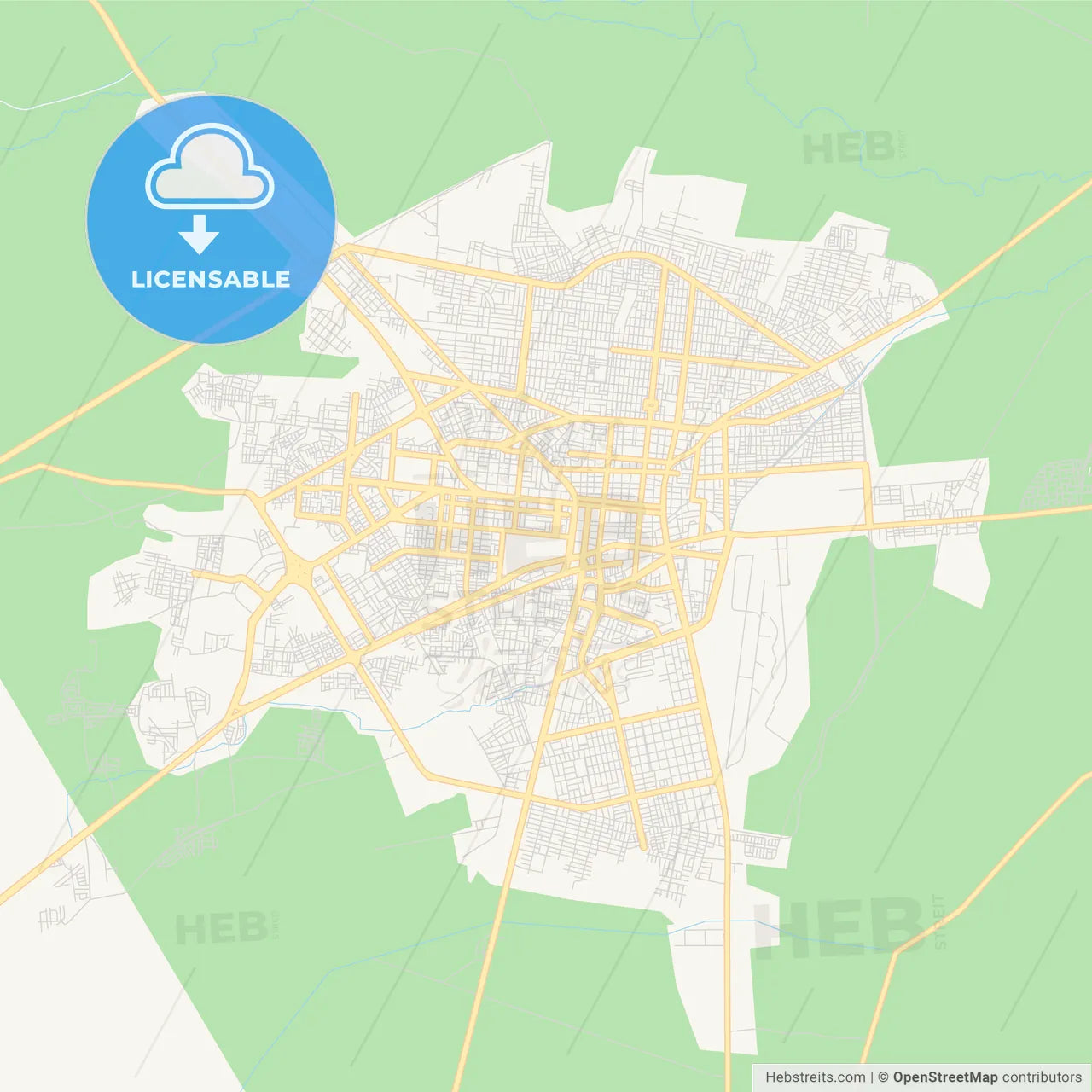 Printable street map of Chiclayo, Peru