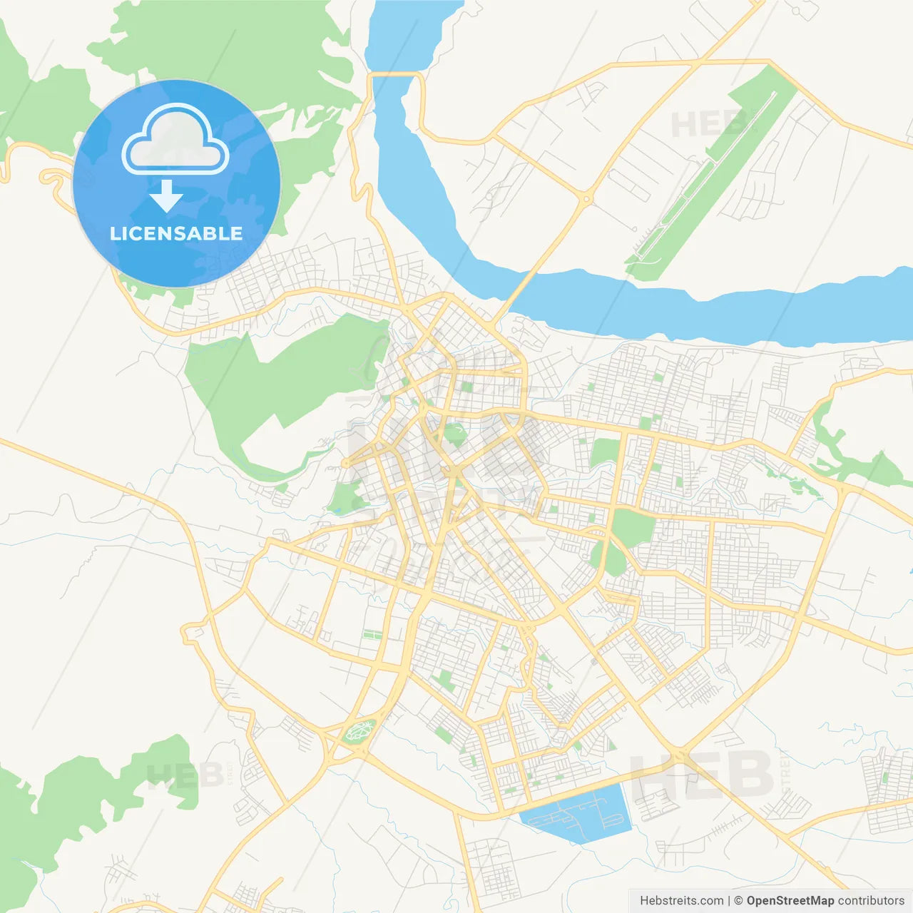 Printable street map of Villavicencio, Colombia