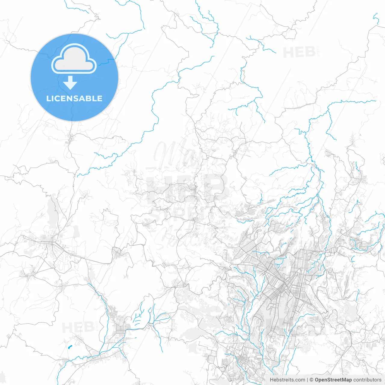 Rich detailed vector map of San Juan Sacatepéquez, Guatemala, Guatemala
