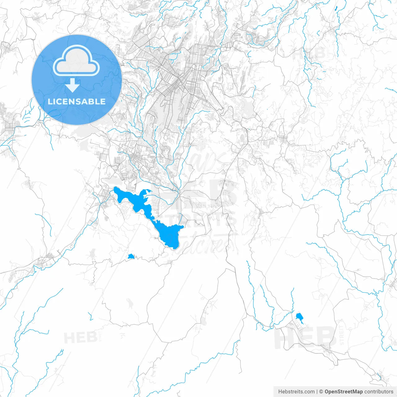 Rich detailed vector map of Villa Canales, Guatemala, Guatemala