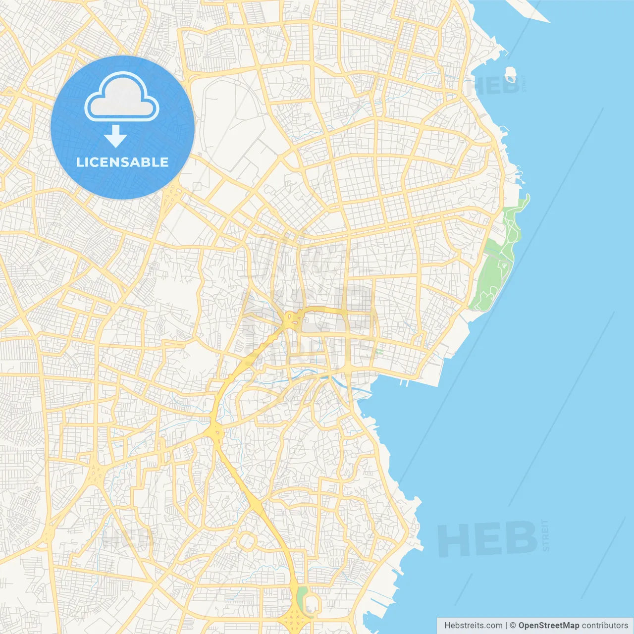 Printable street map of Maracaibo, Venezuela