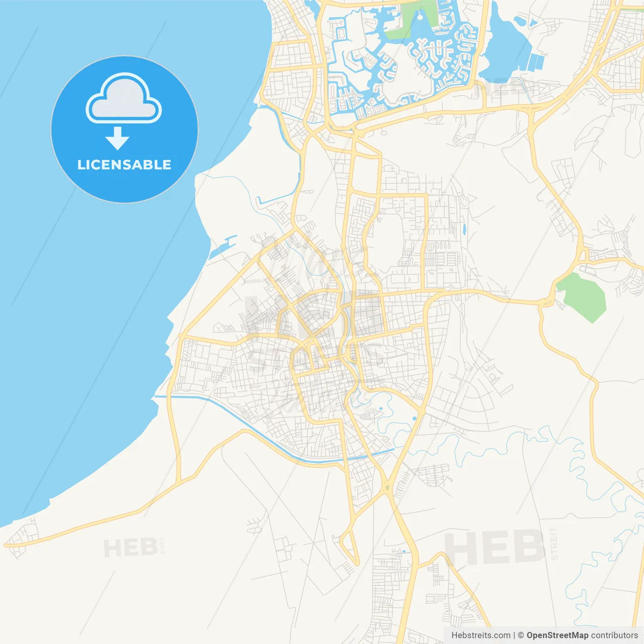 Printable street map of Barcelona, Venezuela