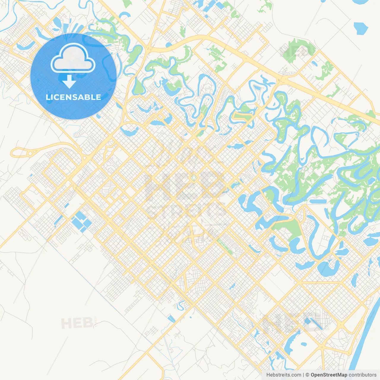 Printable street map of Resistencia, Argentina