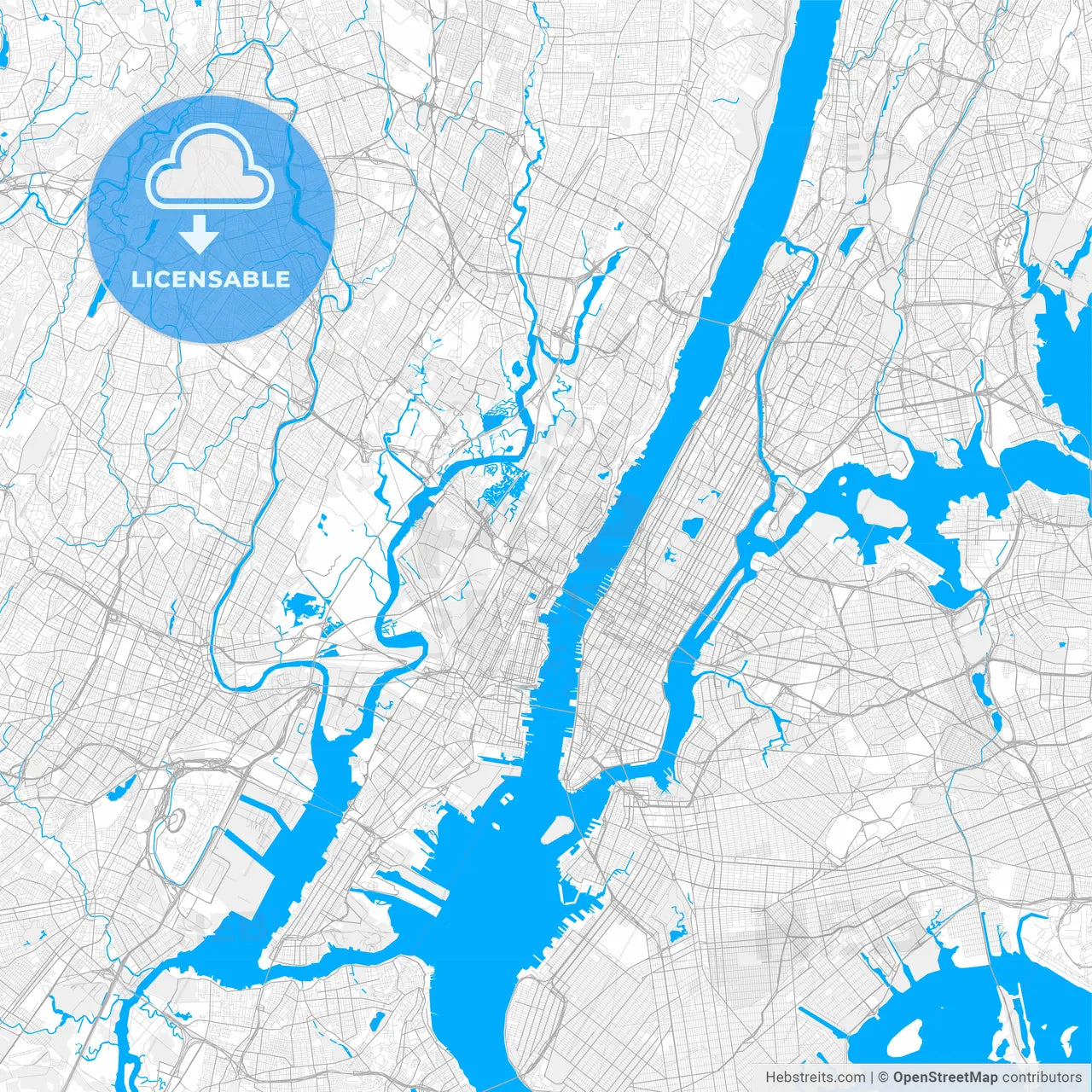 Rich detailed vector map of Union City, New Jersey, USA