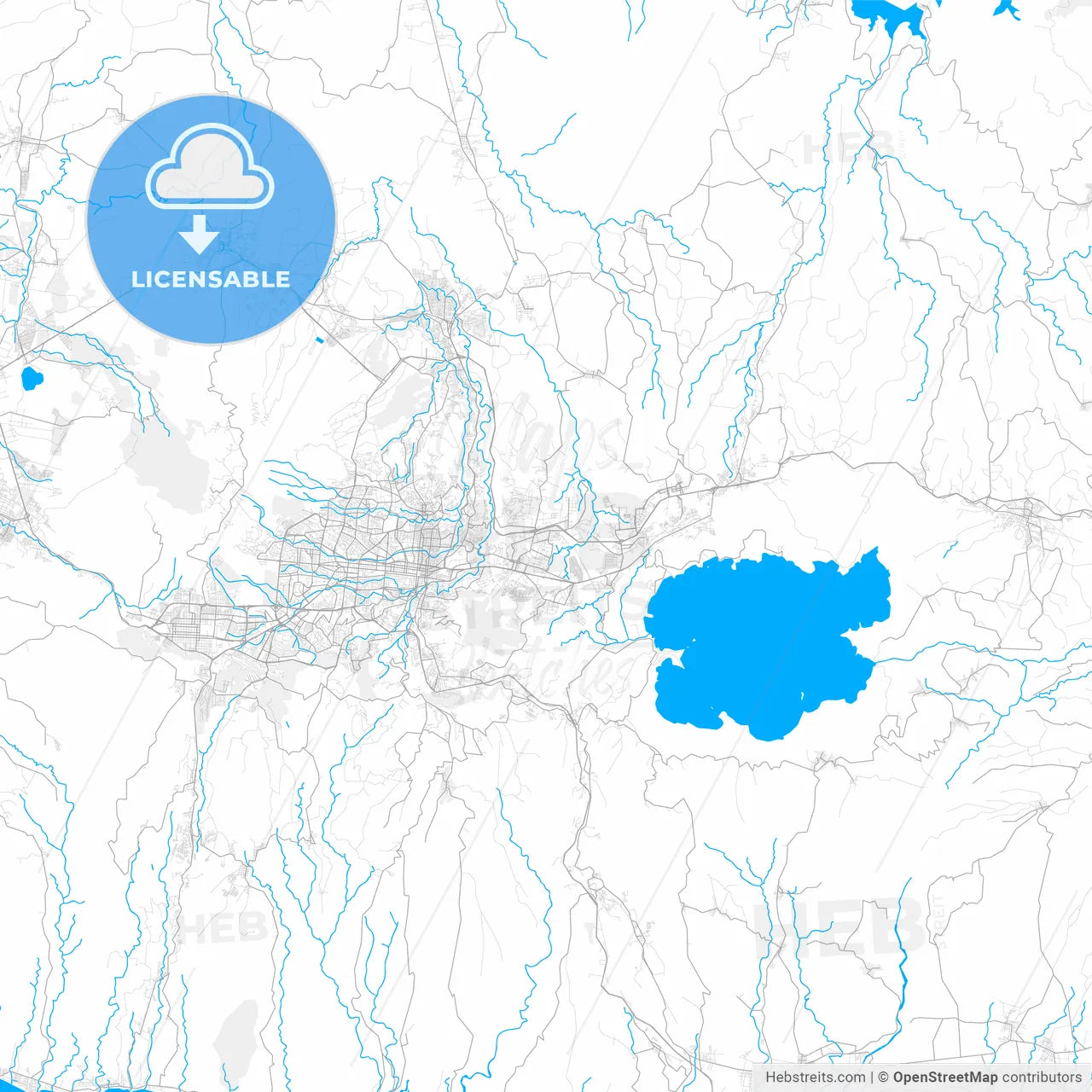 Rich detailed vector map of Soyapango, San Salvador, El Salvador