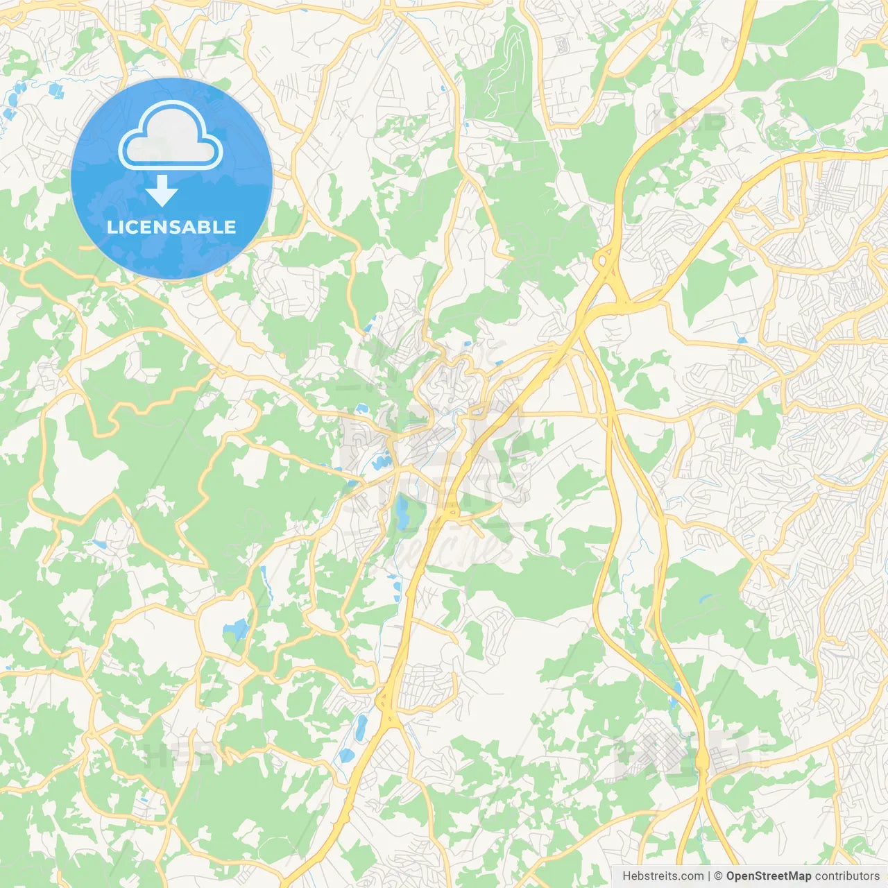 Printable street map of Embu, Brazil