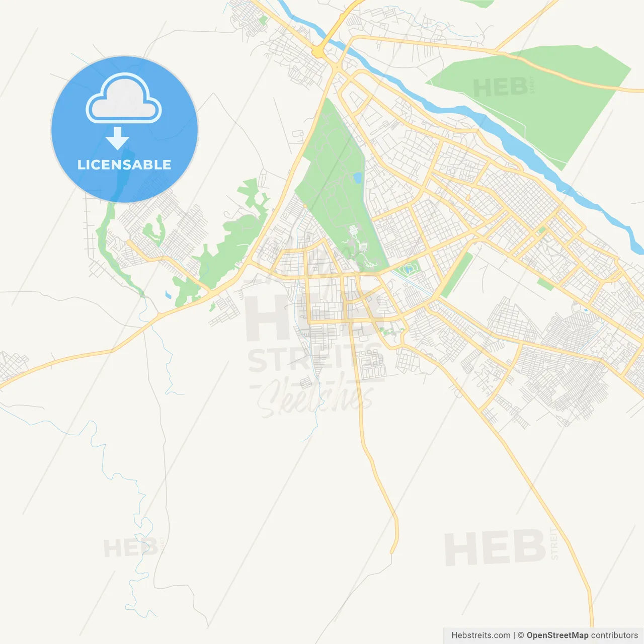Printable street map of Alto Barinas, Venezuela