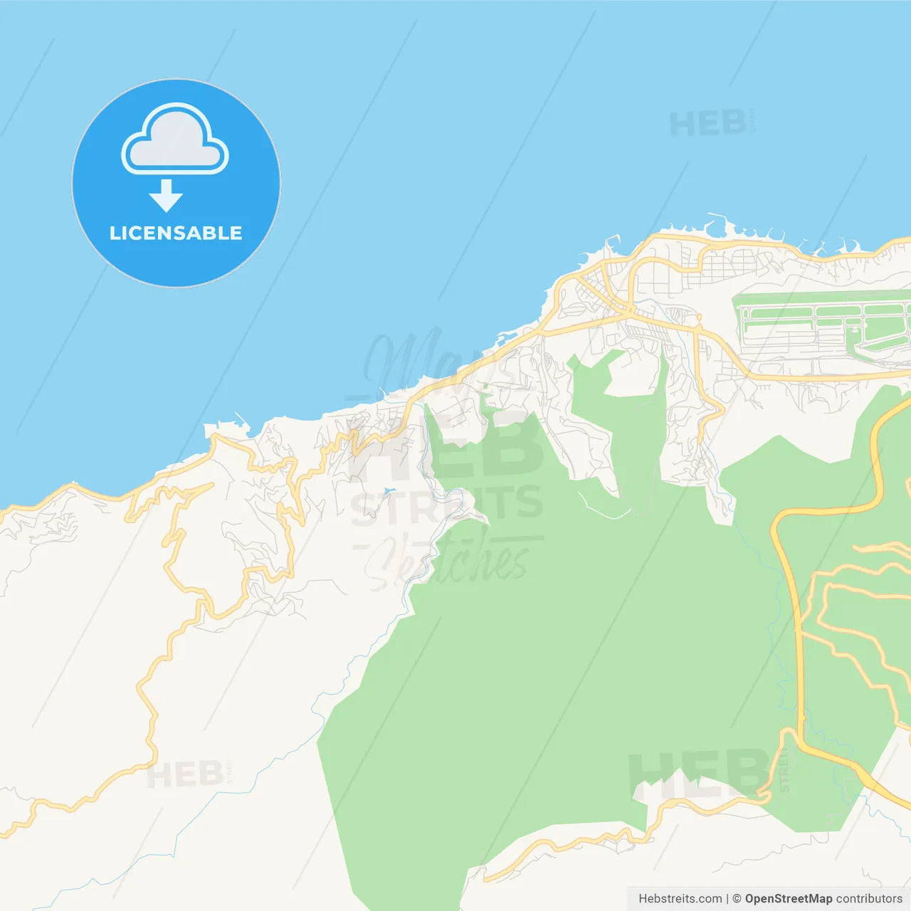 Printable street map of Catia La Mar, Venezuela