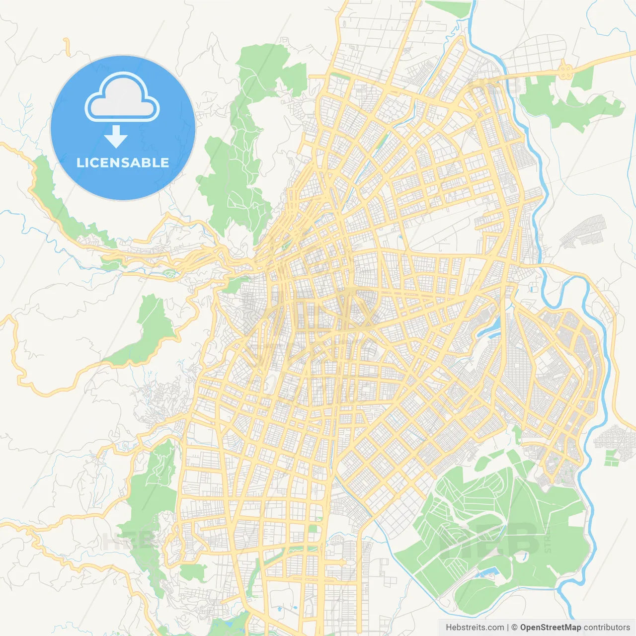 Printable street map of Cali, Colombia