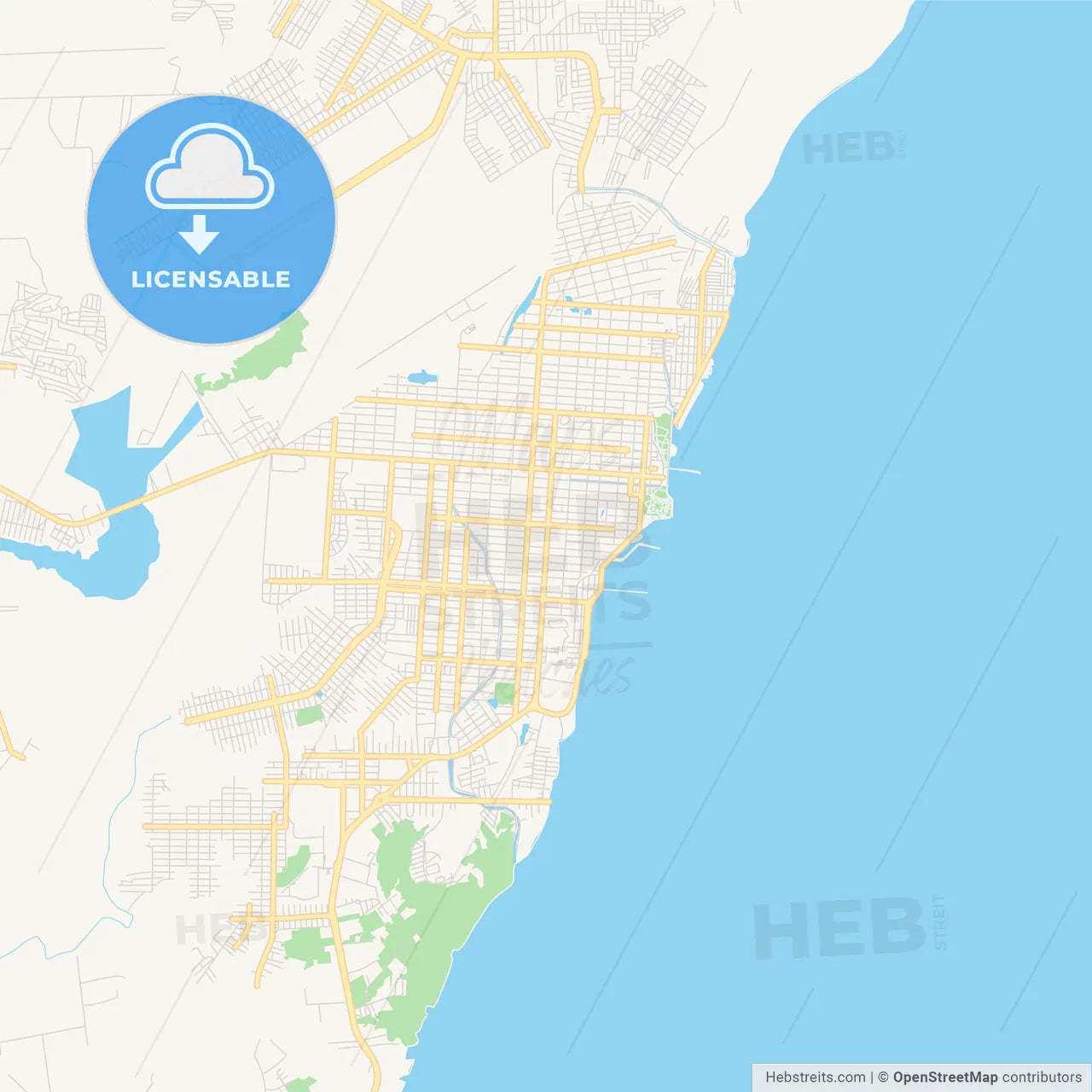 Printable street map of Macapa, Brazil