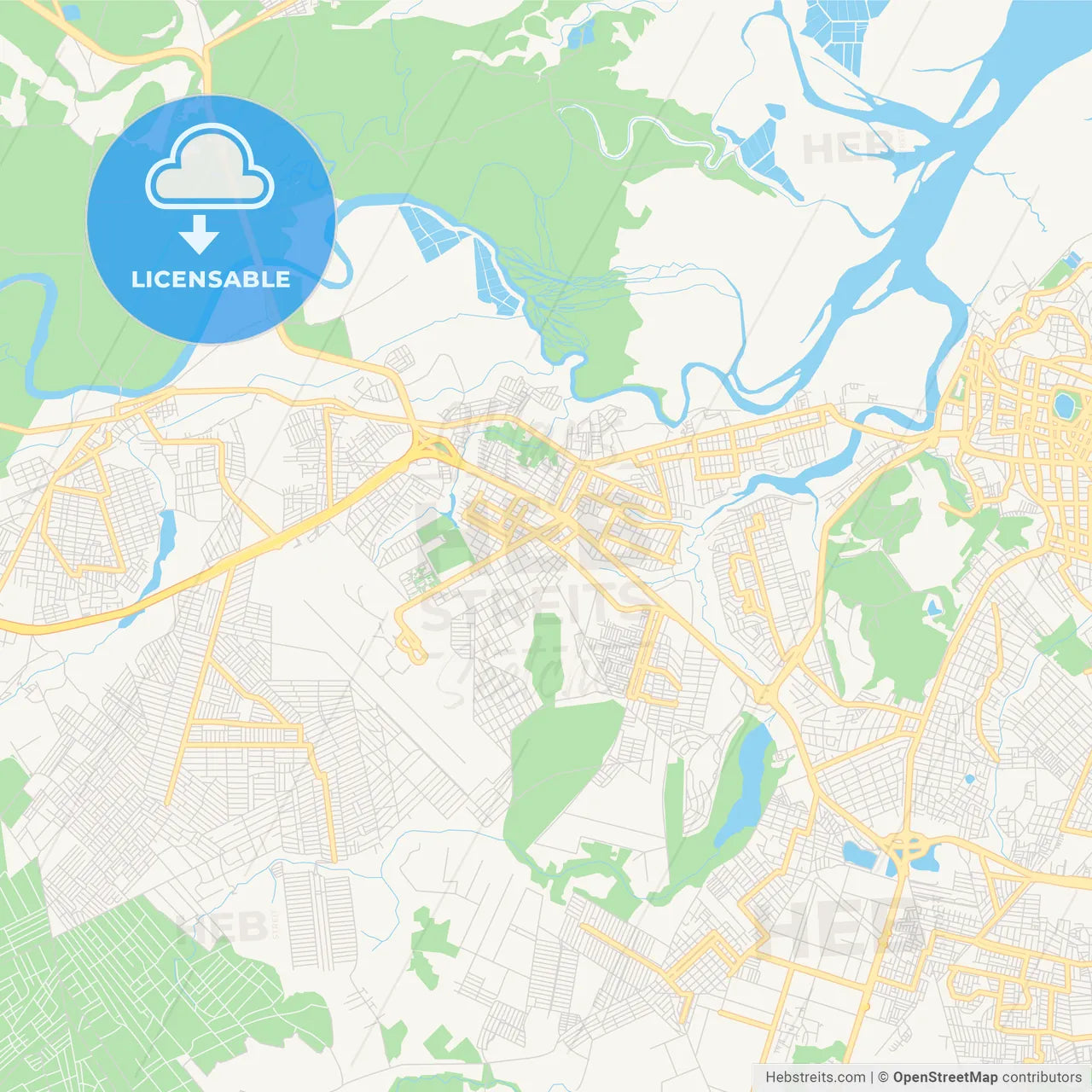 Printable street map of Bayeux, Brazil