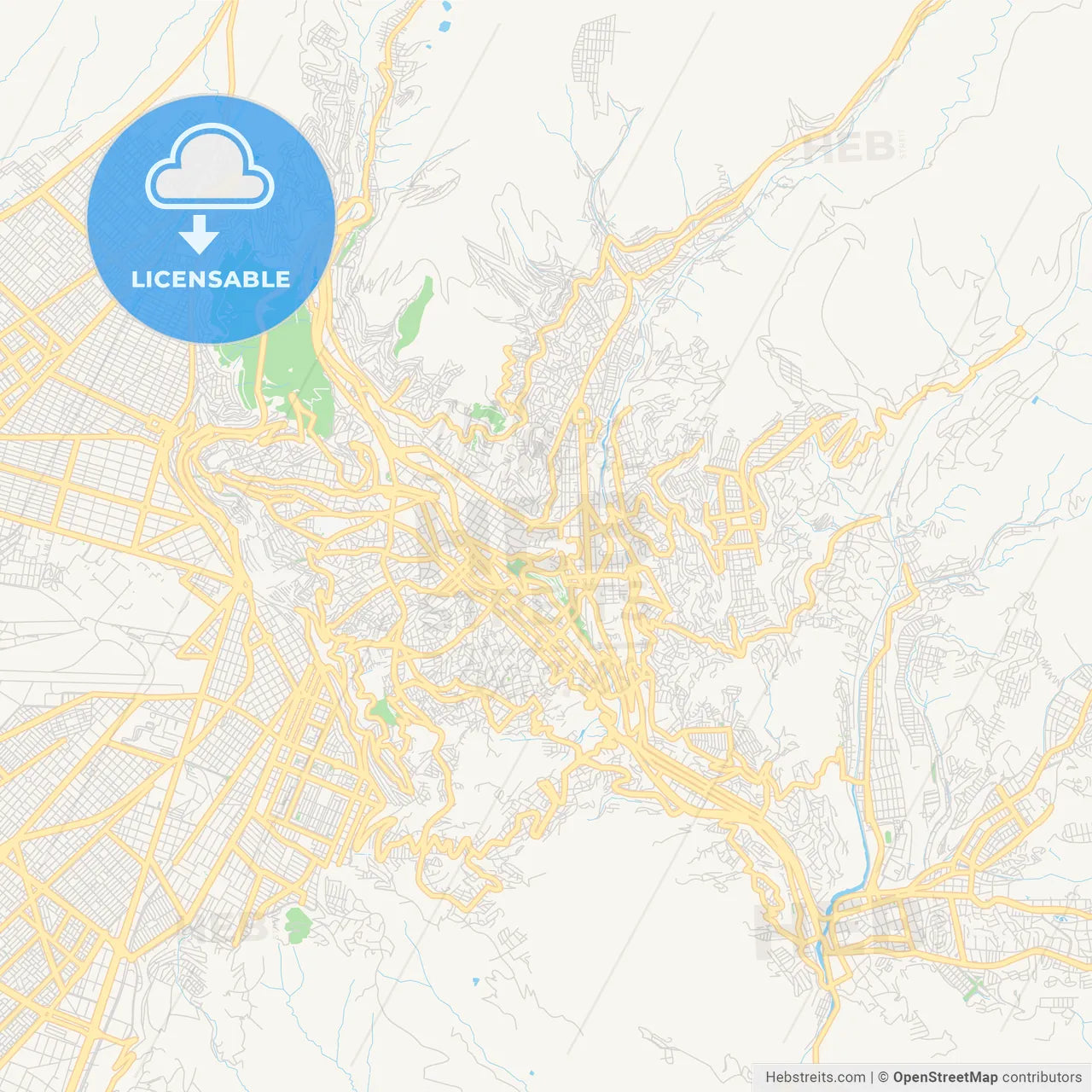 Printable street map of La Paz, Bolivia