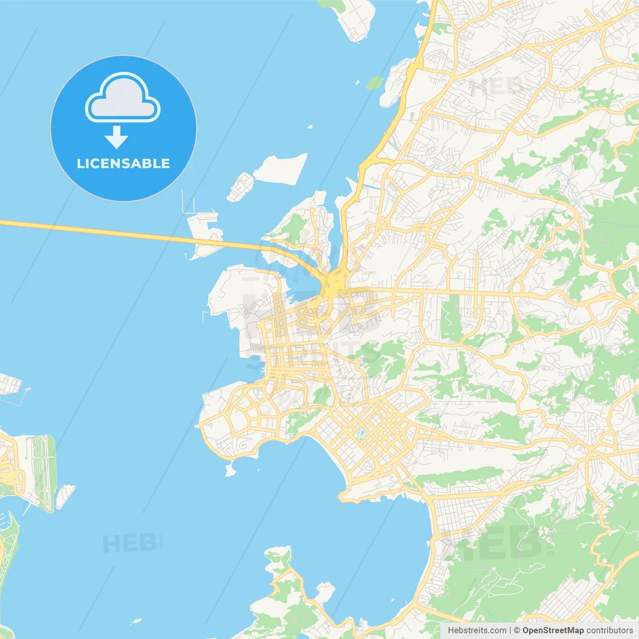 Printable street map of Niteroi, Brazil