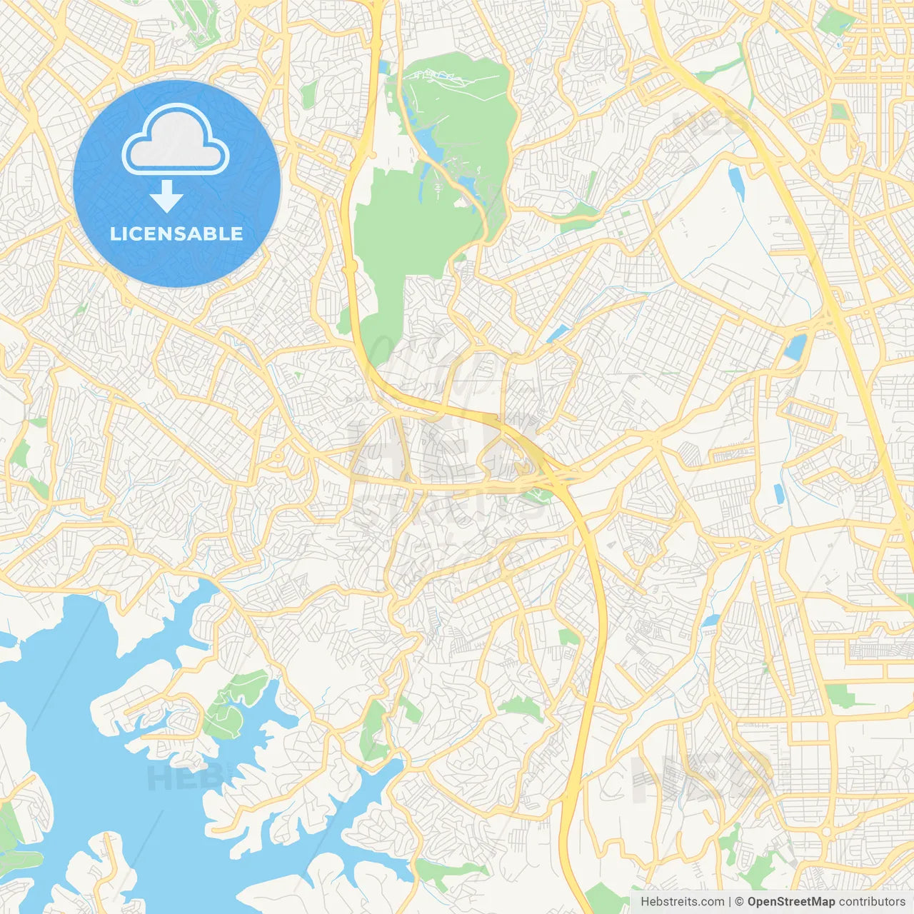 Printable street map of Diadema, Brazil