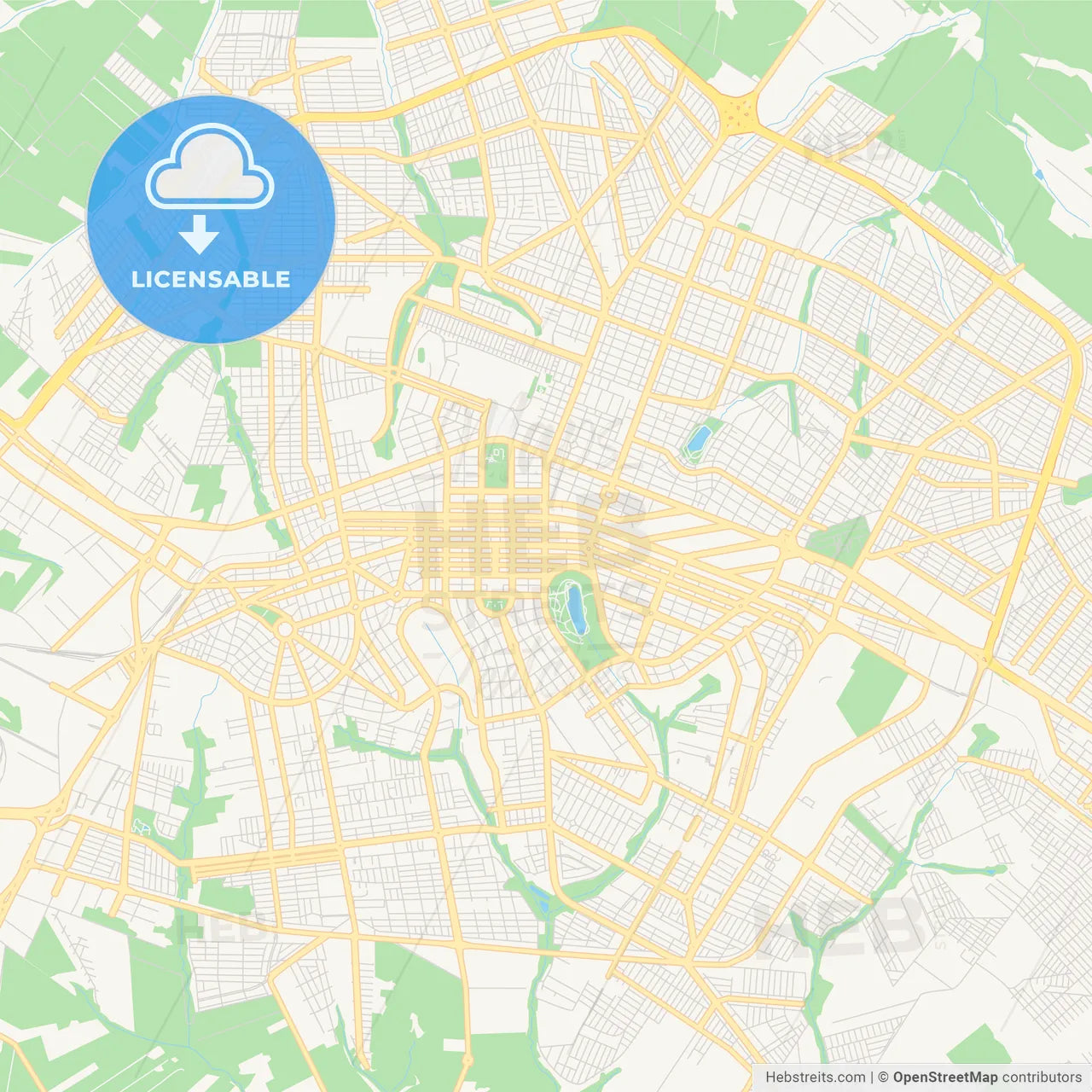 Printable street map of Maringa, Brazil