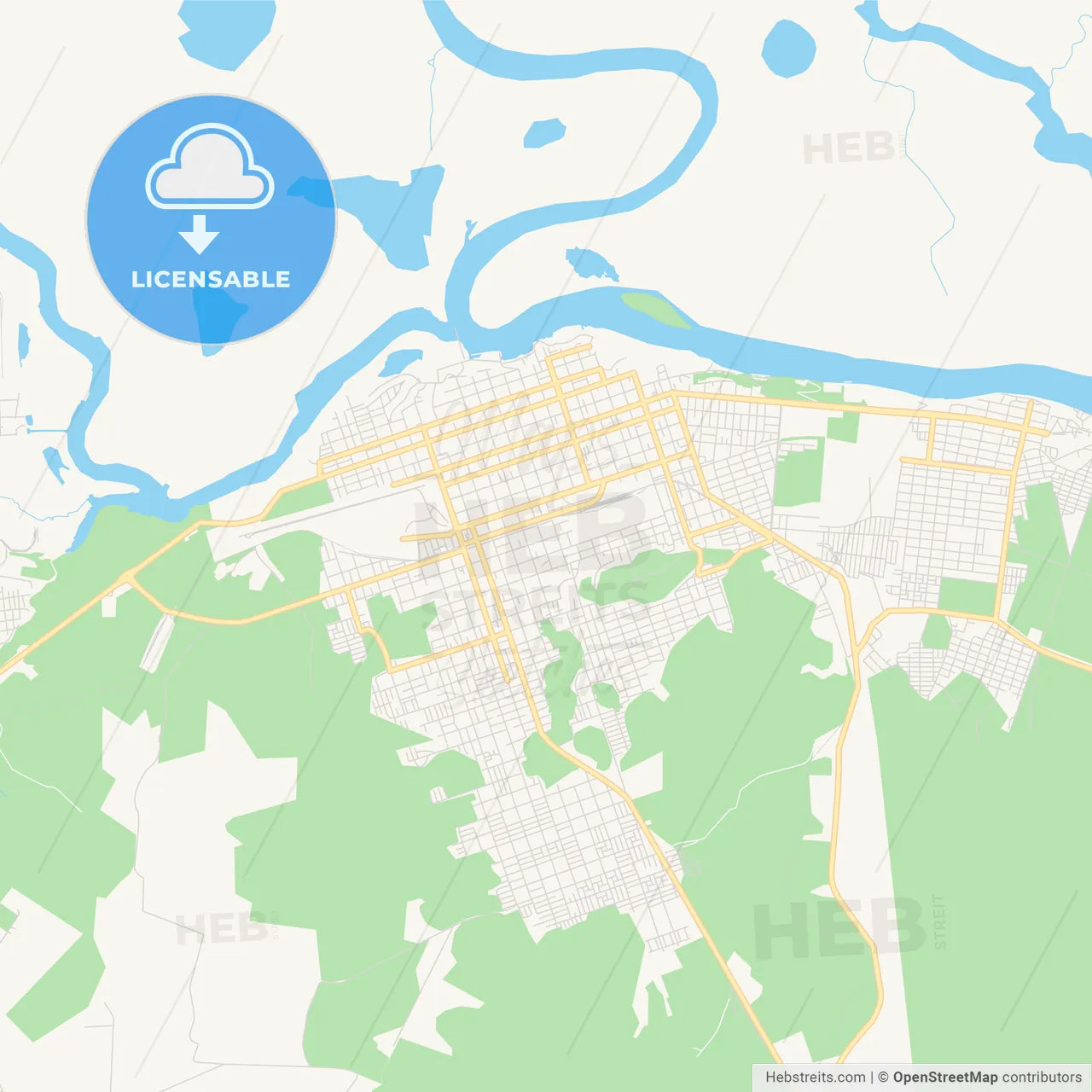Printable street map of Corumba, Brazil