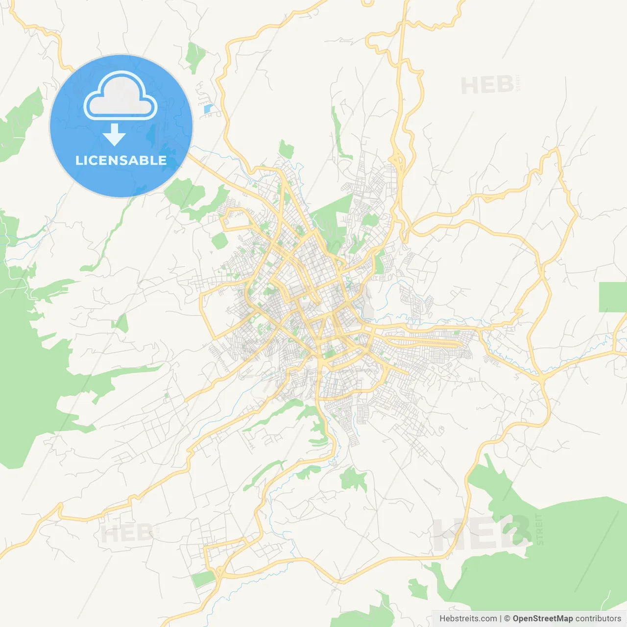Printable street map of Pasto, Colombia