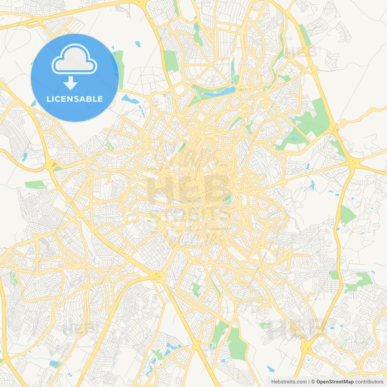 Printable street map of Campinas, Brazil