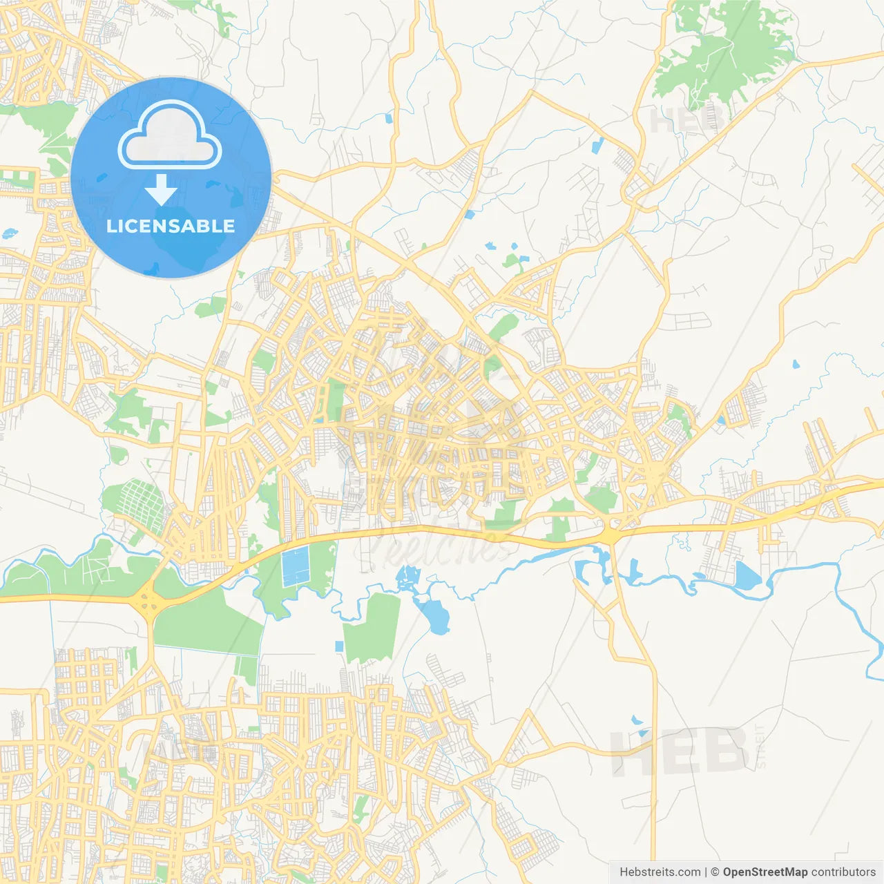 Printable street map of Gravatai, Brazil