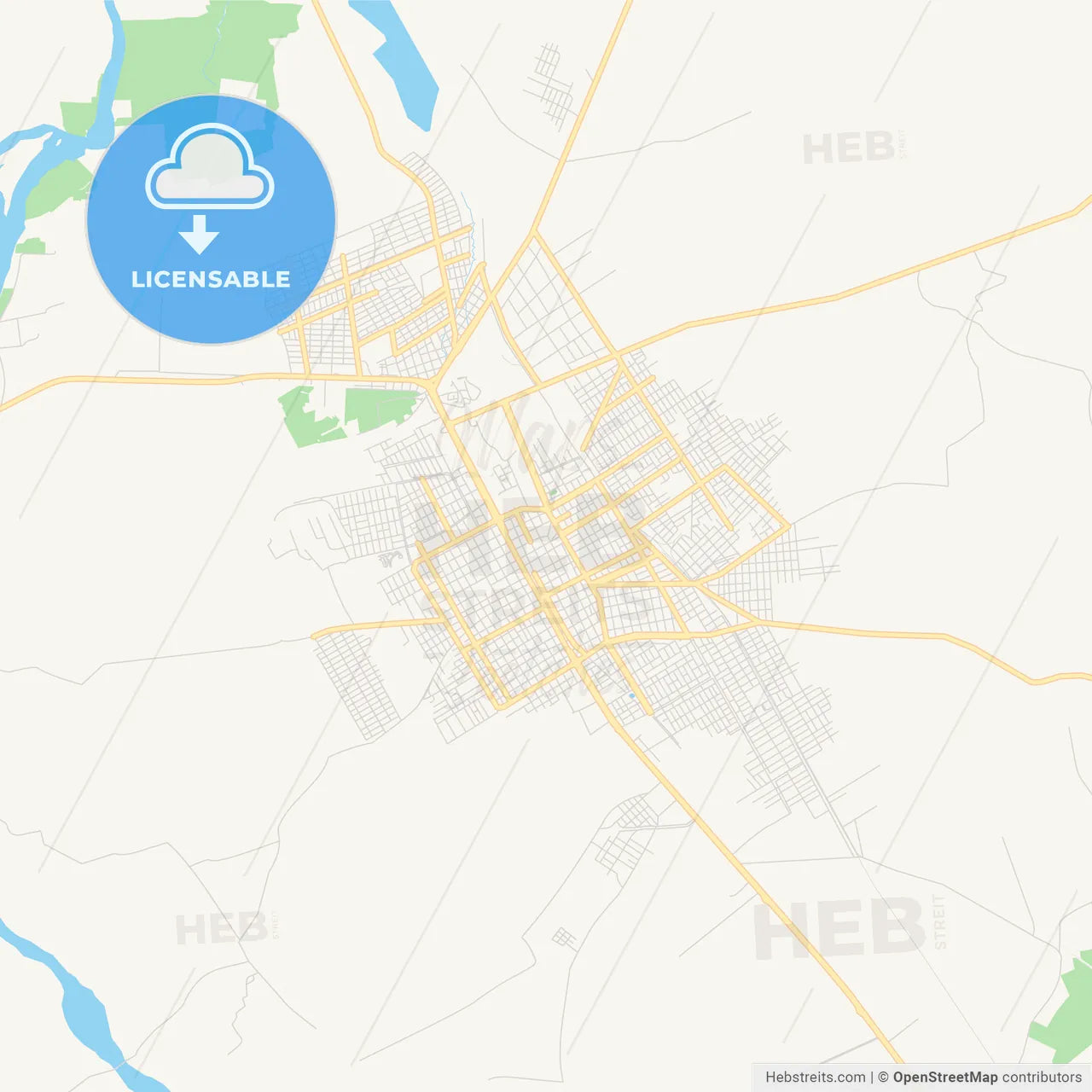 Printable street map of Montero, Bolivia