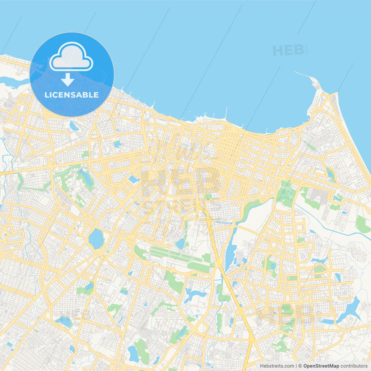 Printable street map of Fortaleza, Brazil