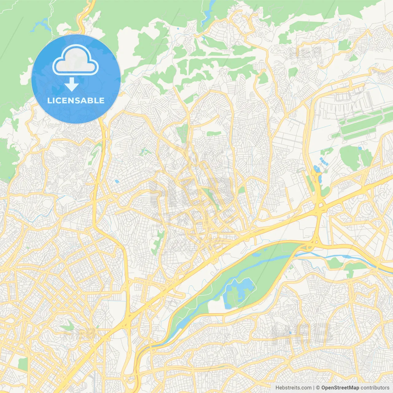 Printable street map of Guarulhos, Brazil