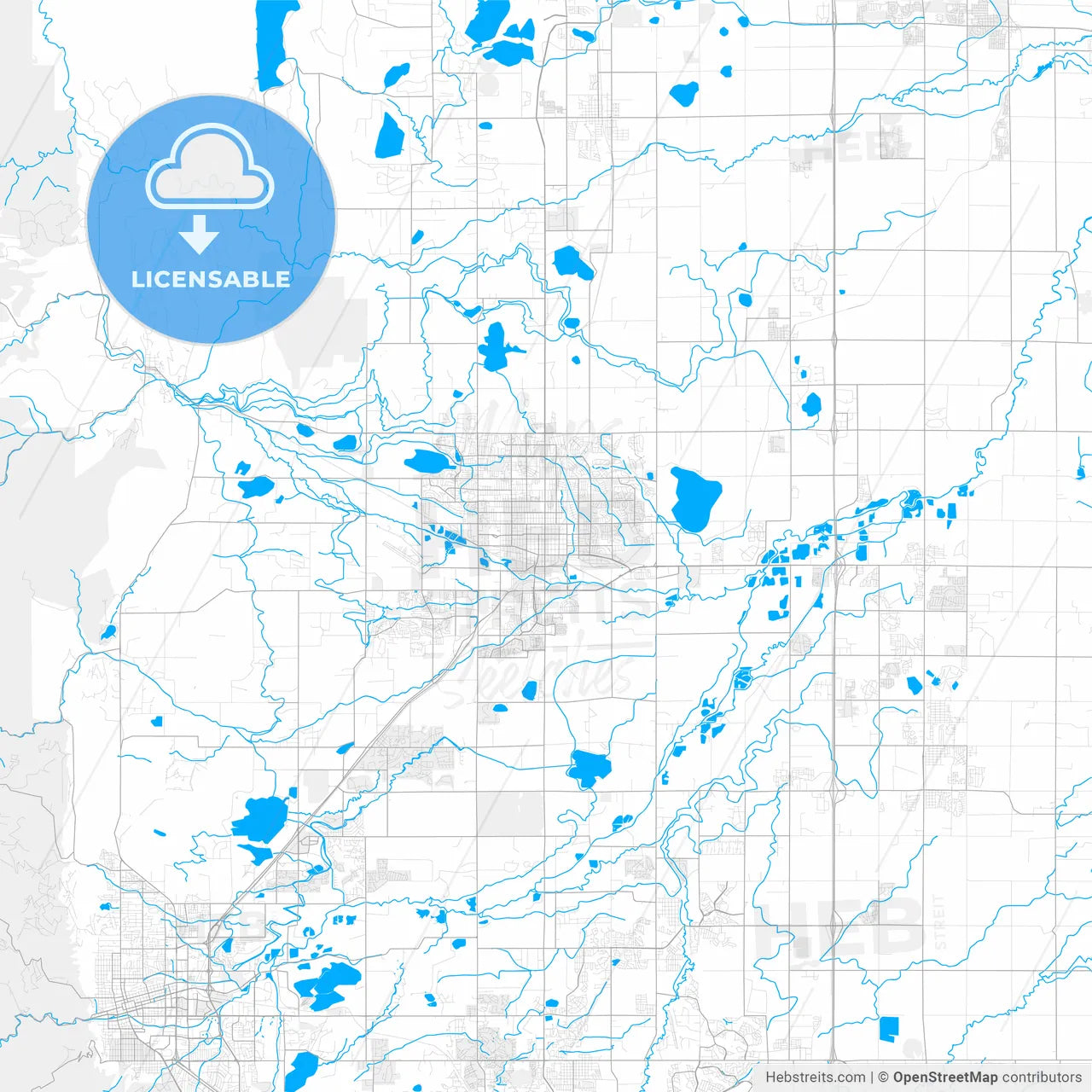 Rich detailed vector map of Longmont, Colorado, USA
