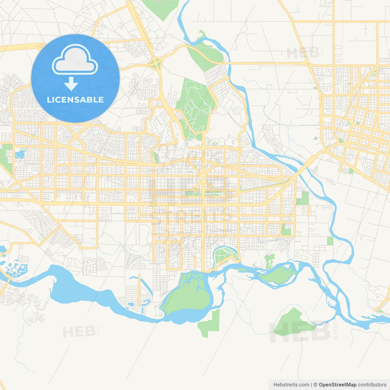 Printable street map of Neuquen, Argentina