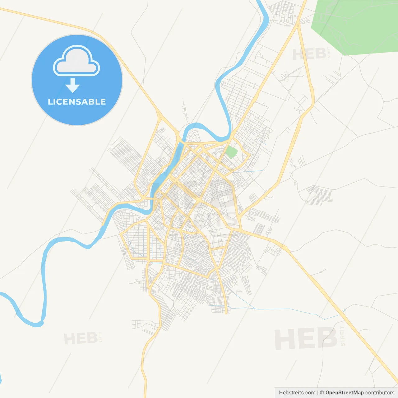 Printable street map of Monteria, Colombia