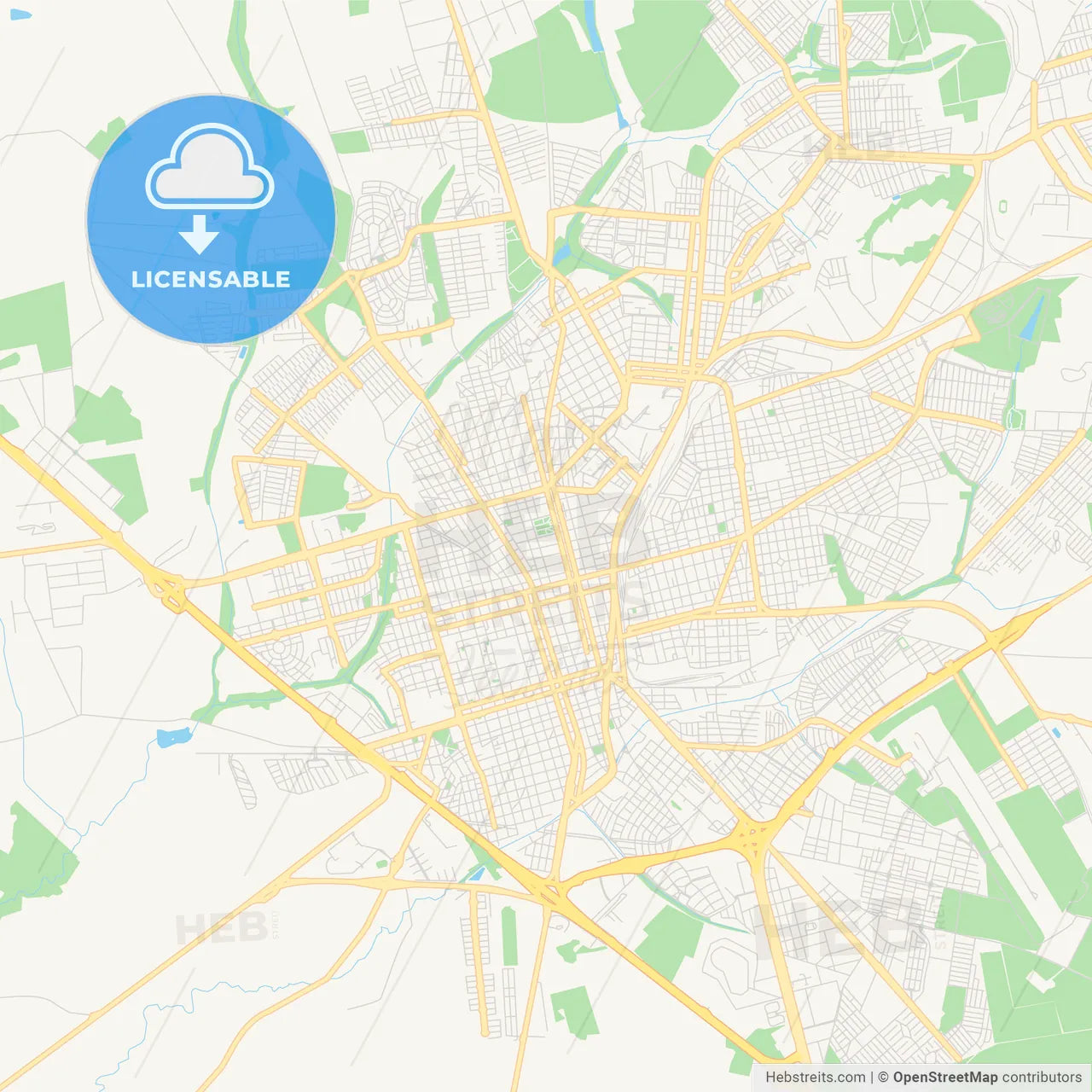 Printable street map of Araraquara, Brazil