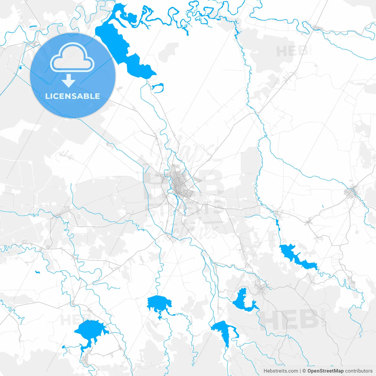 Rich detailed vector map of Bayamo, Granma, Cuba