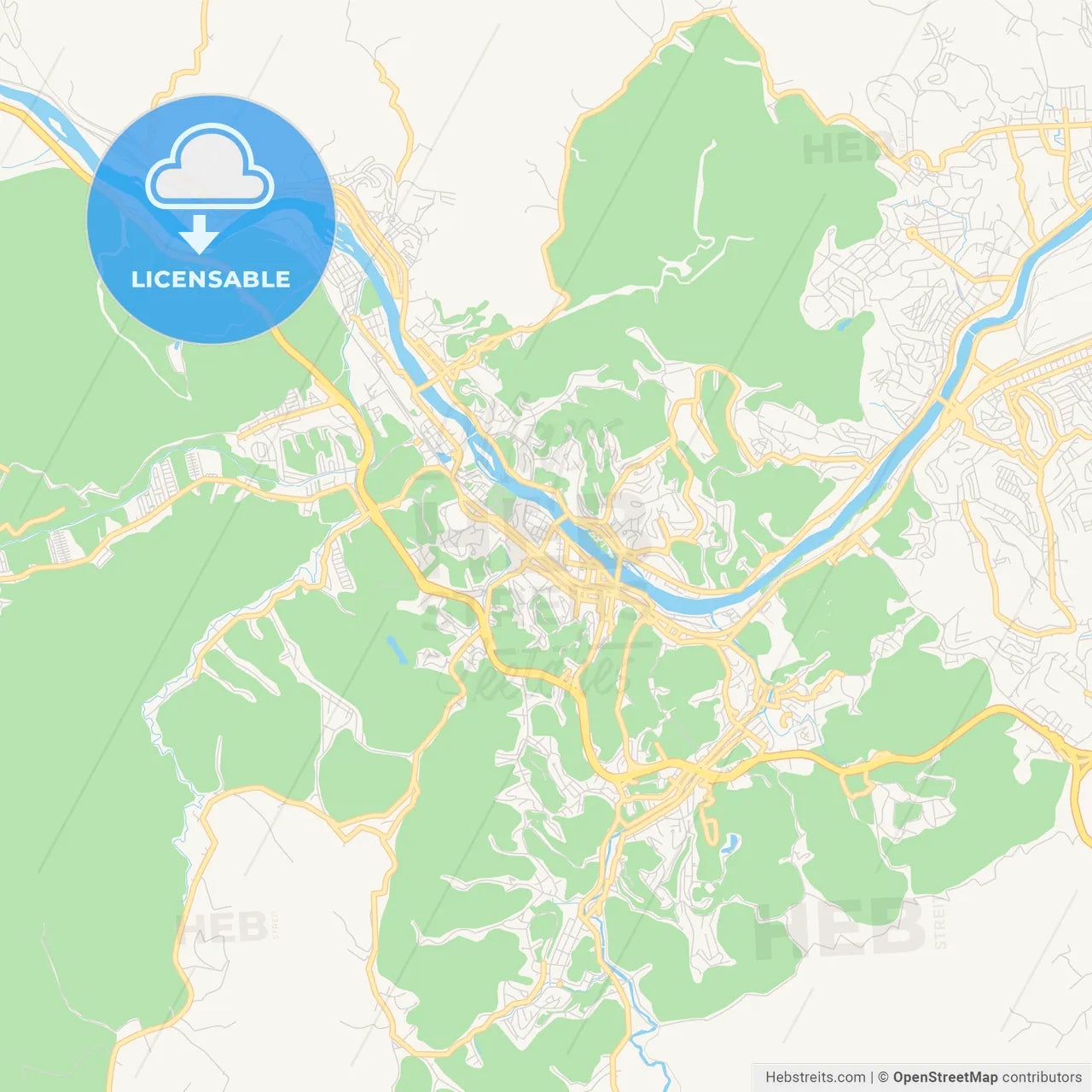 Printable street map of Barra Mansa, Brazil
