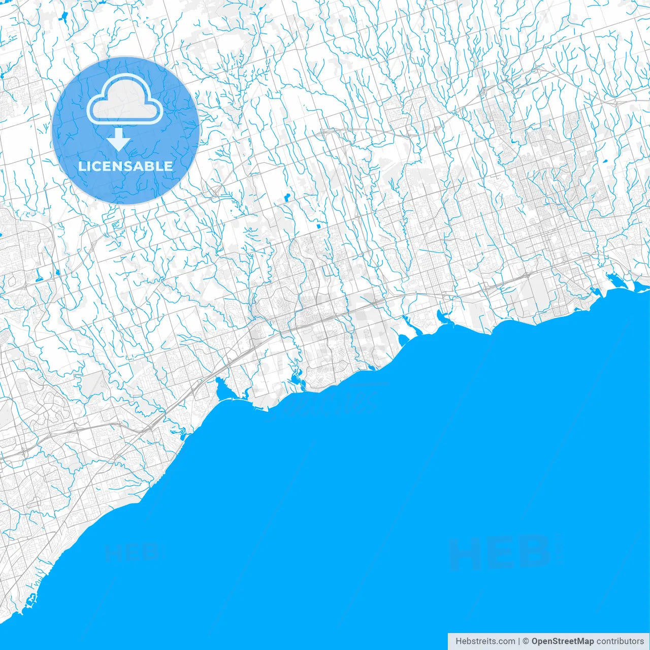 Rich detailed vector map of Ajax, Ontario, Canada