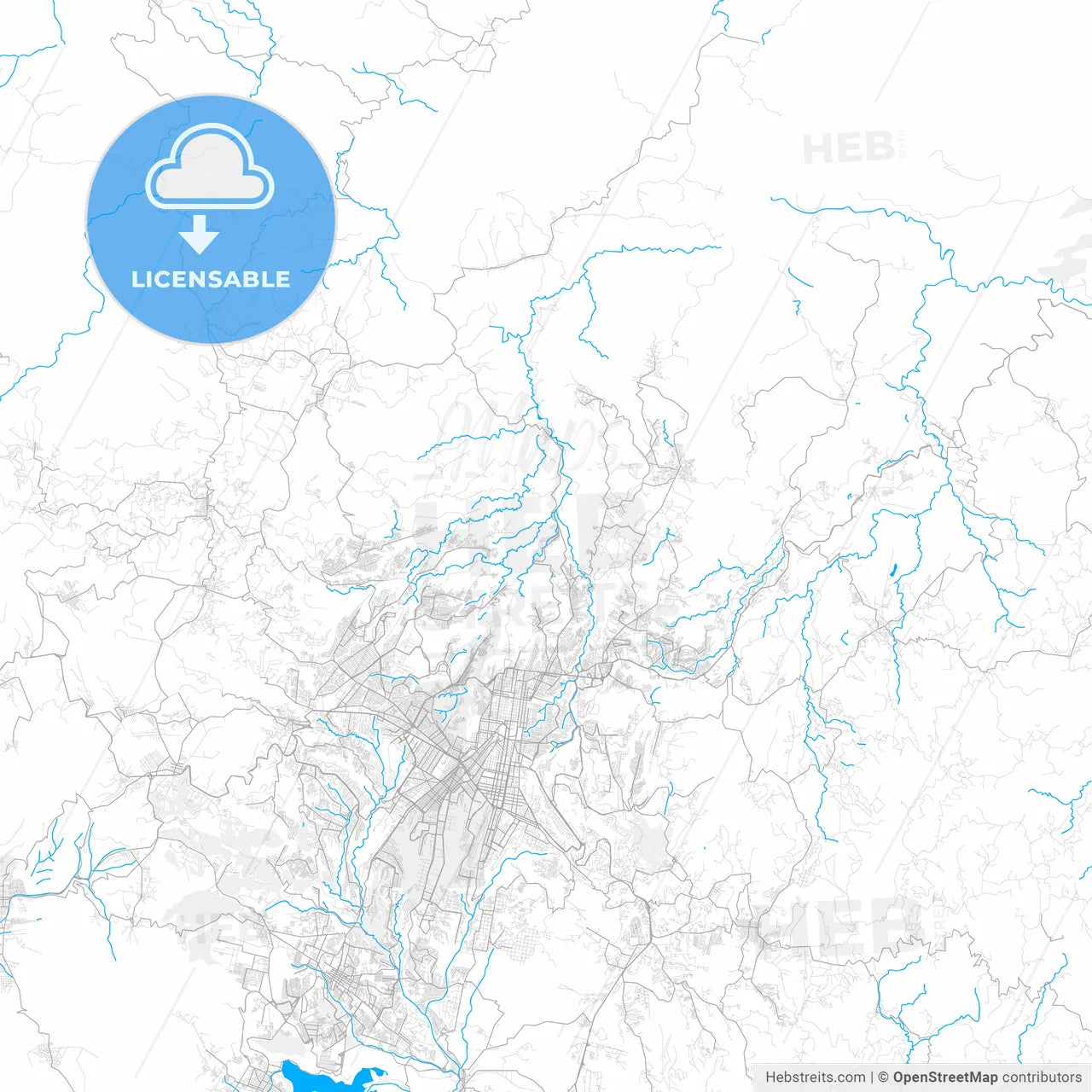 Rich detailed vector map of Chinautla, Guatemala, Guatemala