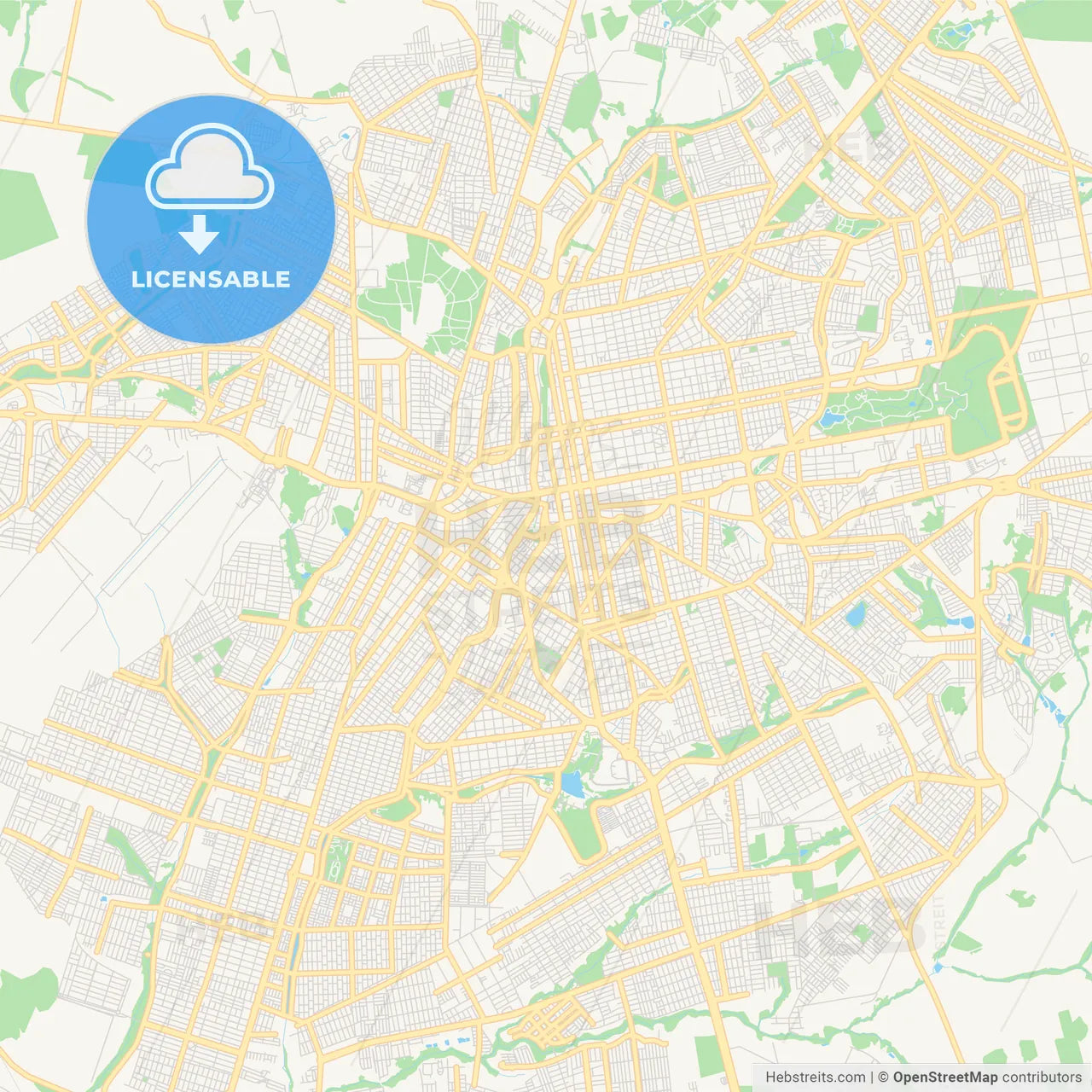 Printable street map of Campo Grande, Brazil