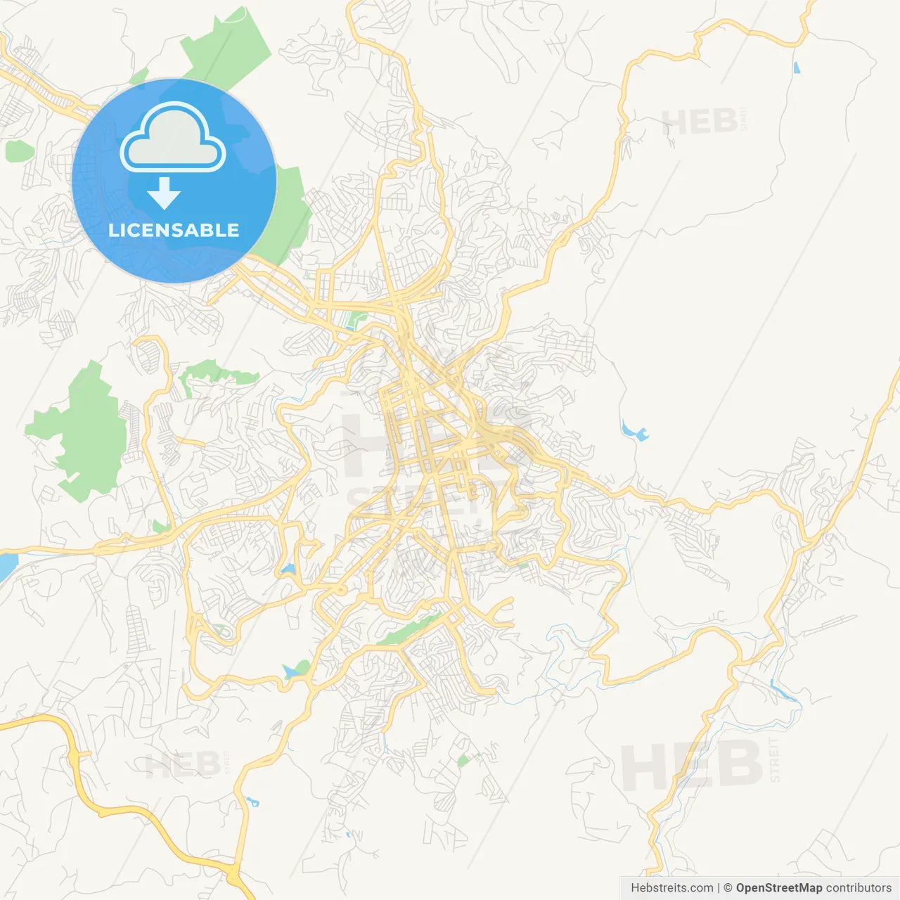 Printable street map of Juiz de Fora, Brazil