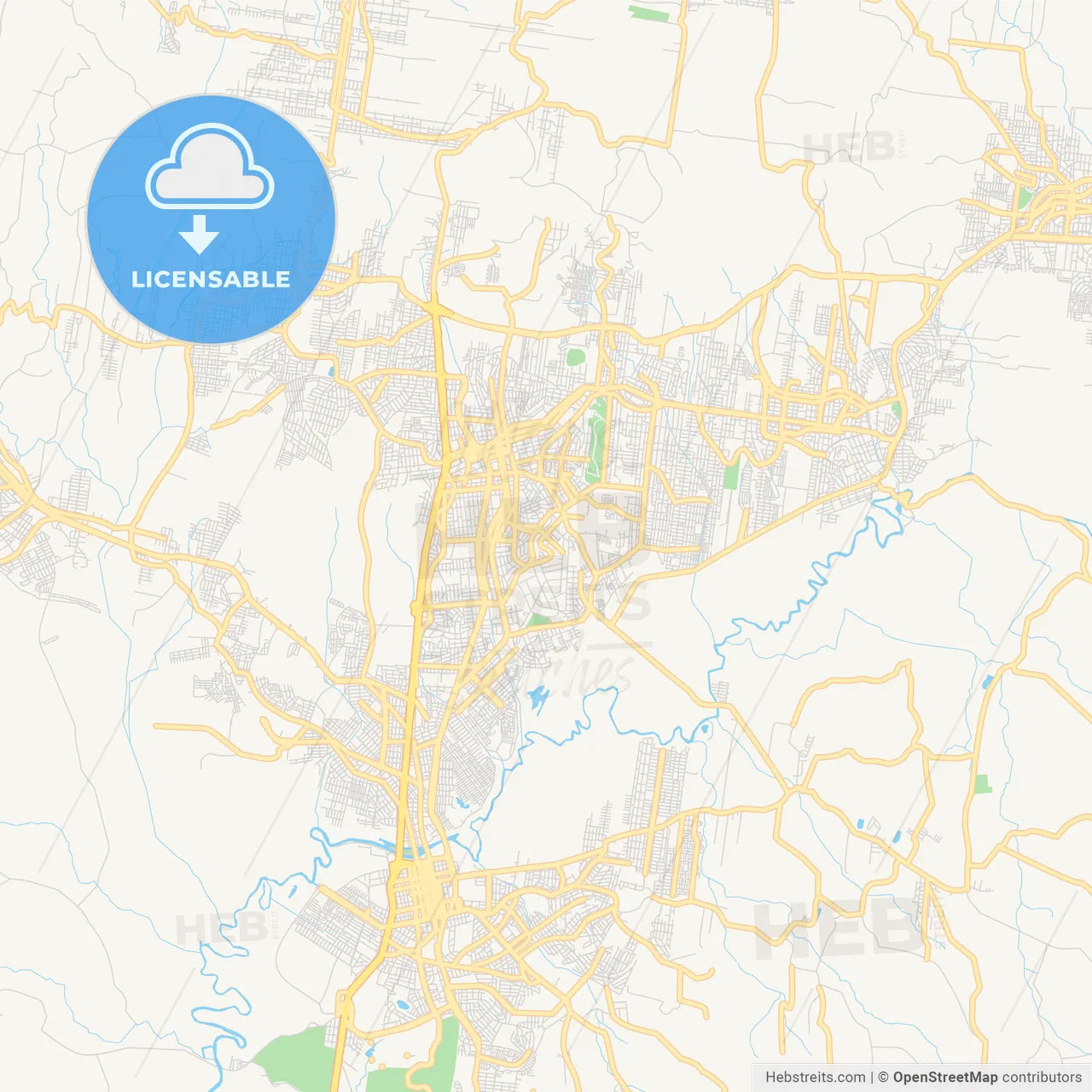 Printable street map of Novo Hamburgo, Brazil