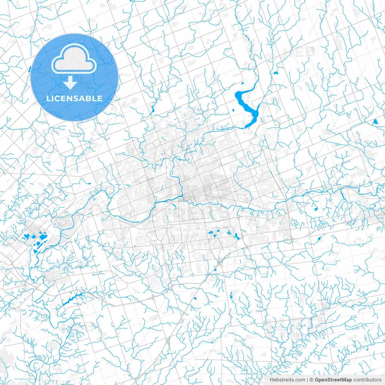 Rich detailed vector map of London, Ontario, Canada