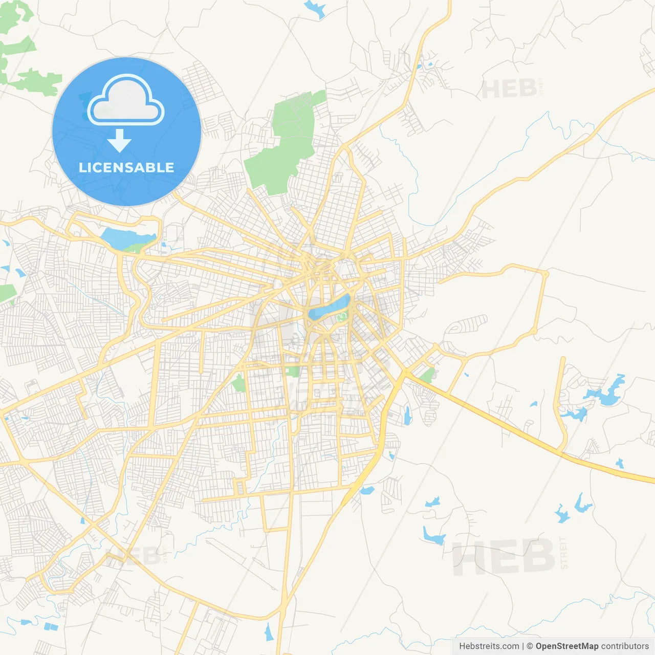 Printable street map of Campina Grande, Brazil
