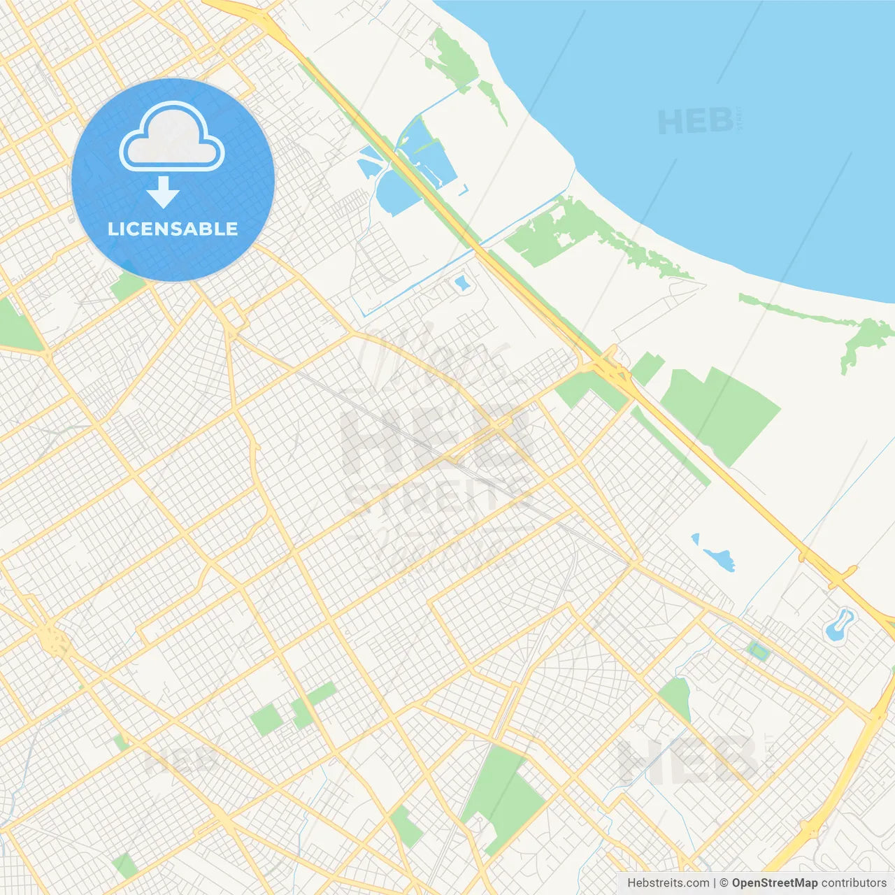 Printable street map of Berazategui, Argentina